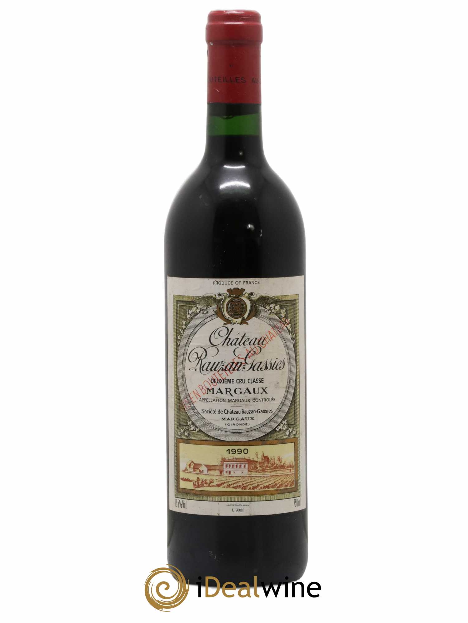 Château Rauzan-Gassies 2ème Grand Cru Classé 1990 - Lot de 1 bouteille - 0