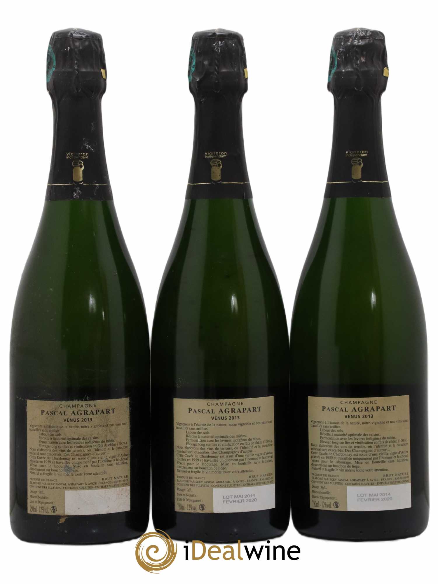 Vénus Blanc de Blancs Brut Nature Pascal Agrapart 2013 - Lot de 3 bouteilles - 1