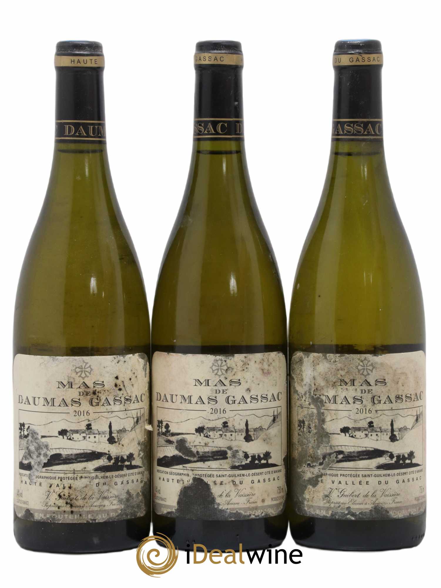 Saint-Guilhem-le-Désert - Cité d'Aniane Mas Daumas Gassac Famille Guibert de La Vaissière 2016 - Lot de 3 bouteilles - 0