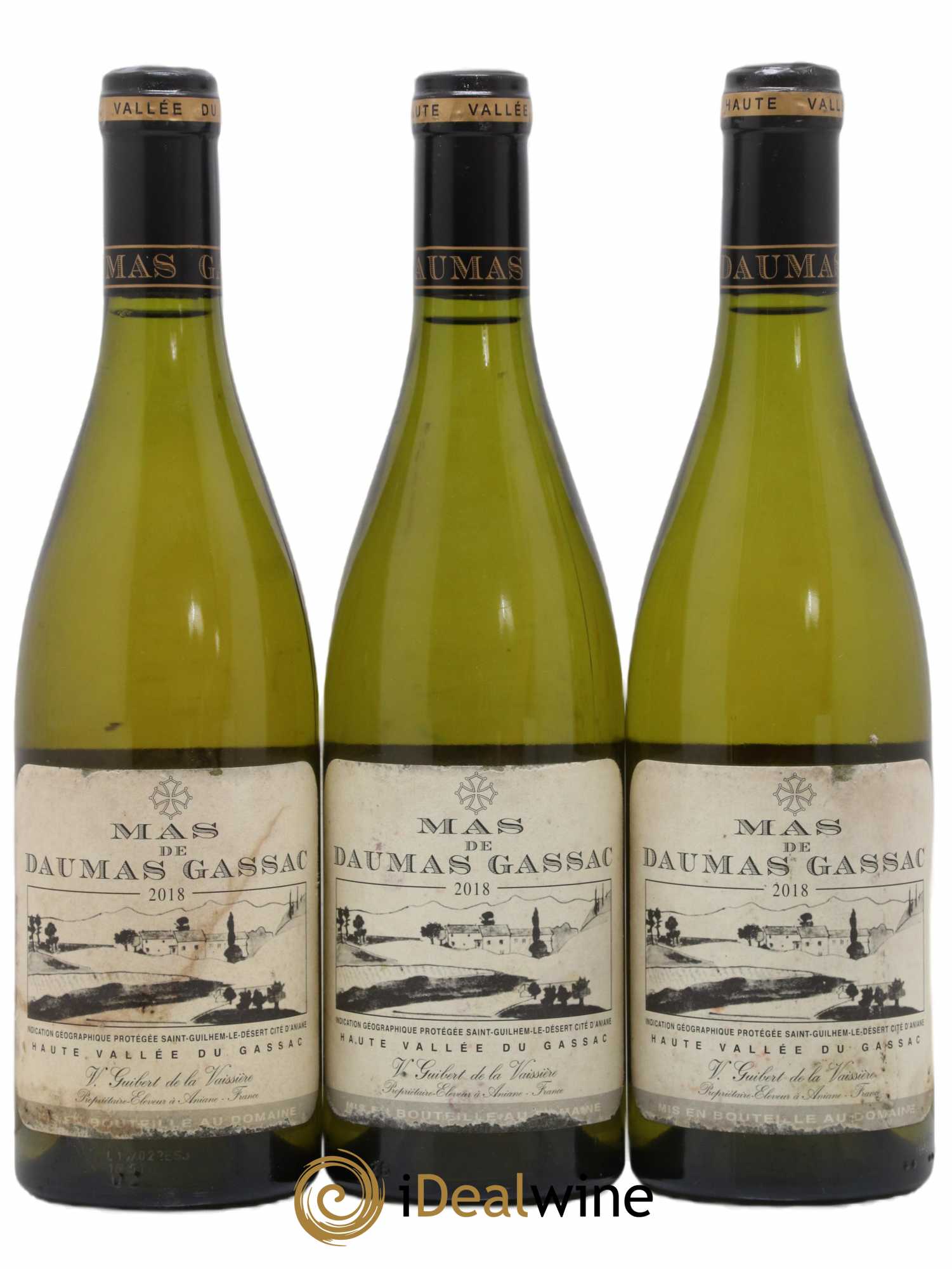 Saint-Guilhem-le-Désert - Cité d'Aniane Mas Daumas Gassac Famille Guibert de La Vaissière 2018 - Lot de 3 bouteilles - 0
