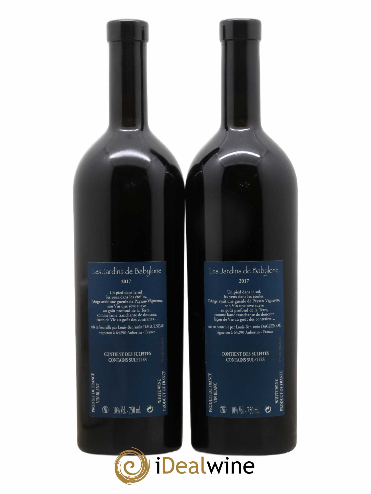 Vin de France (anciennement Jurançon) Jardins de Babylone Didier Dagueneau 2017 - Lot of 2 bottles - 1