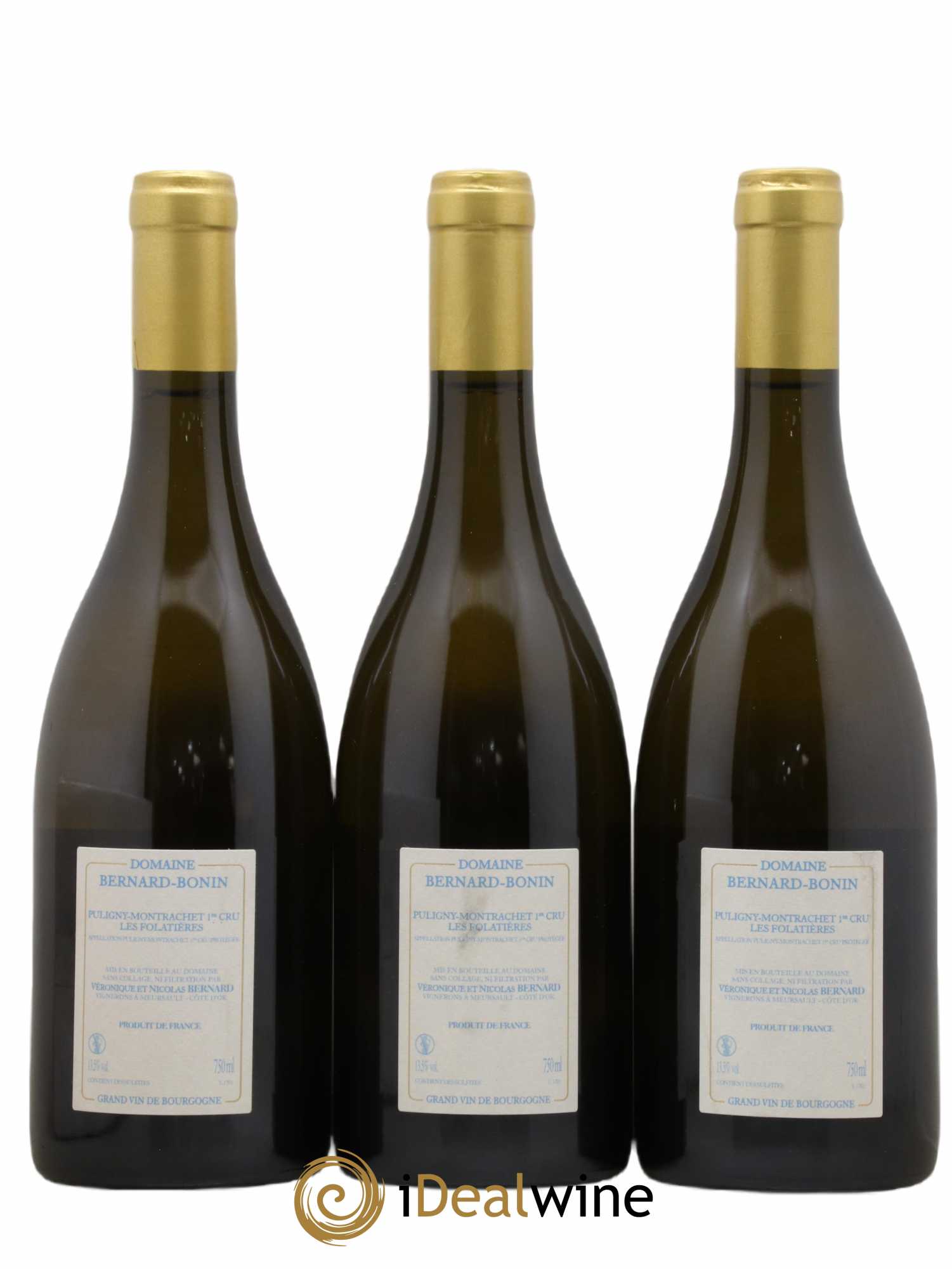 Puligny-Montrachet 1er Cru Les Folatières Bernard Bonin 2017 - Lot of 3 bottles - 1
