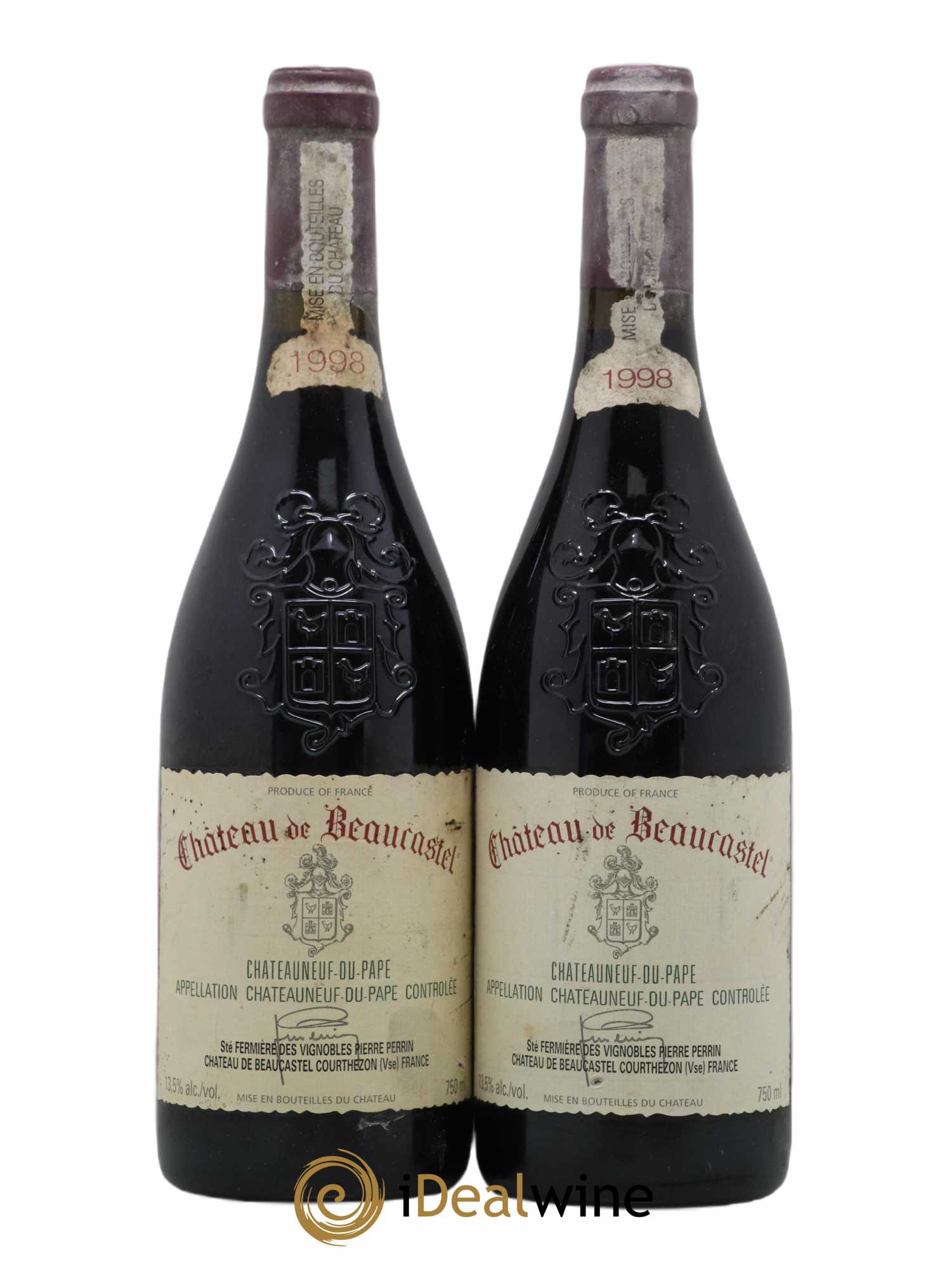 Châteauneuf-du-Pape Château de Beaucastel Famille Perrin 1998 - Lot de 2 bouteilles - 0