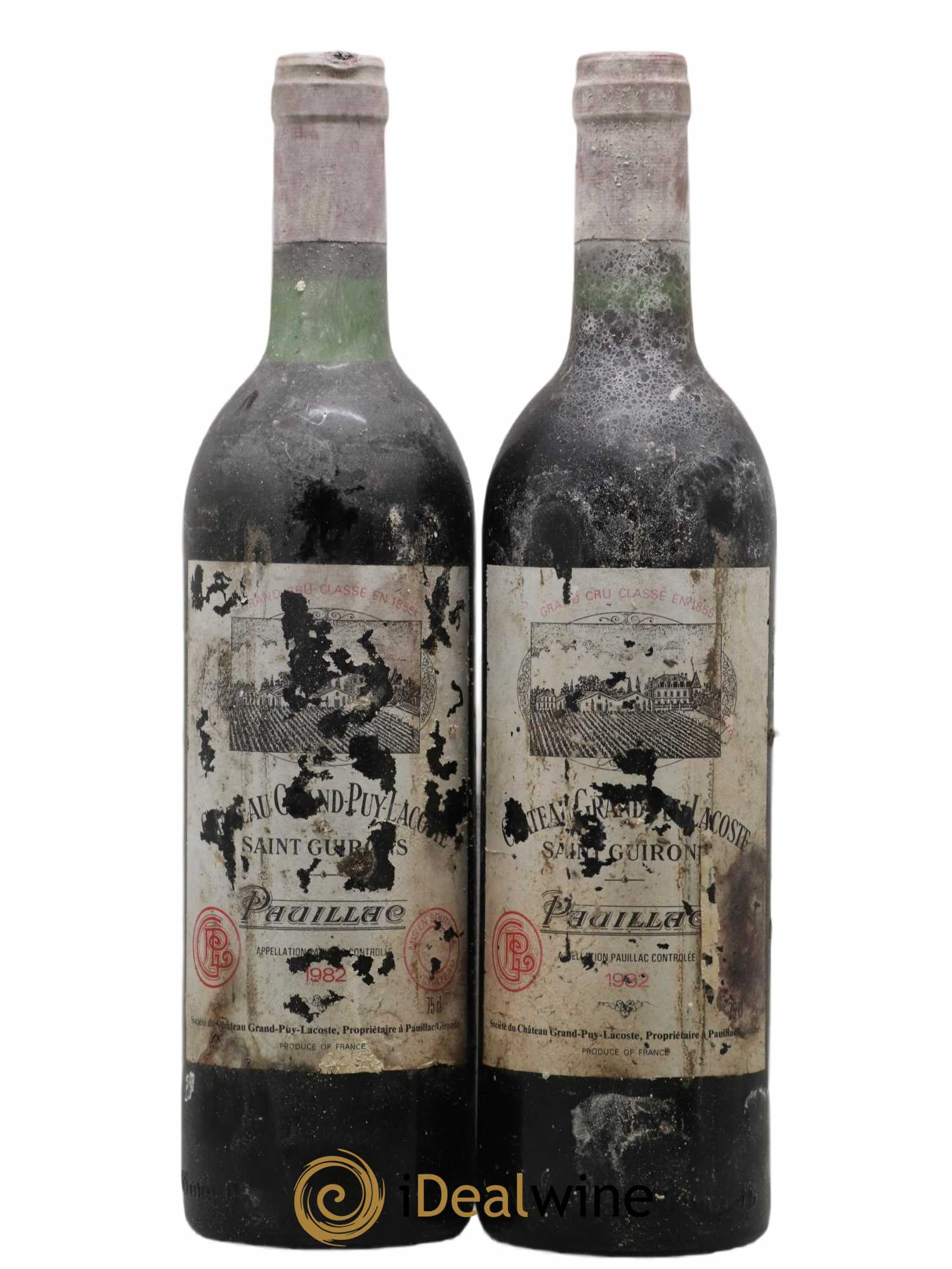 Château Grand Puy Lacoste 5ème Grand Cru Classé 1982 - Lot de 2 bouteilles - 0