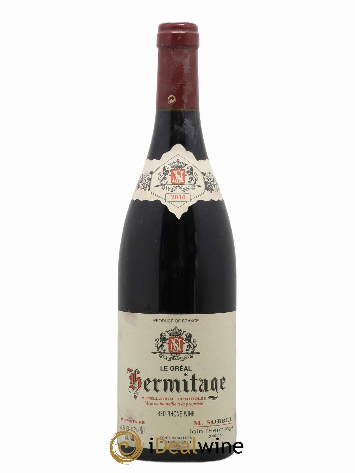 Hermitage Le Gréal Marc Sorrel 2010 - Lot de 1 bouteille - 0