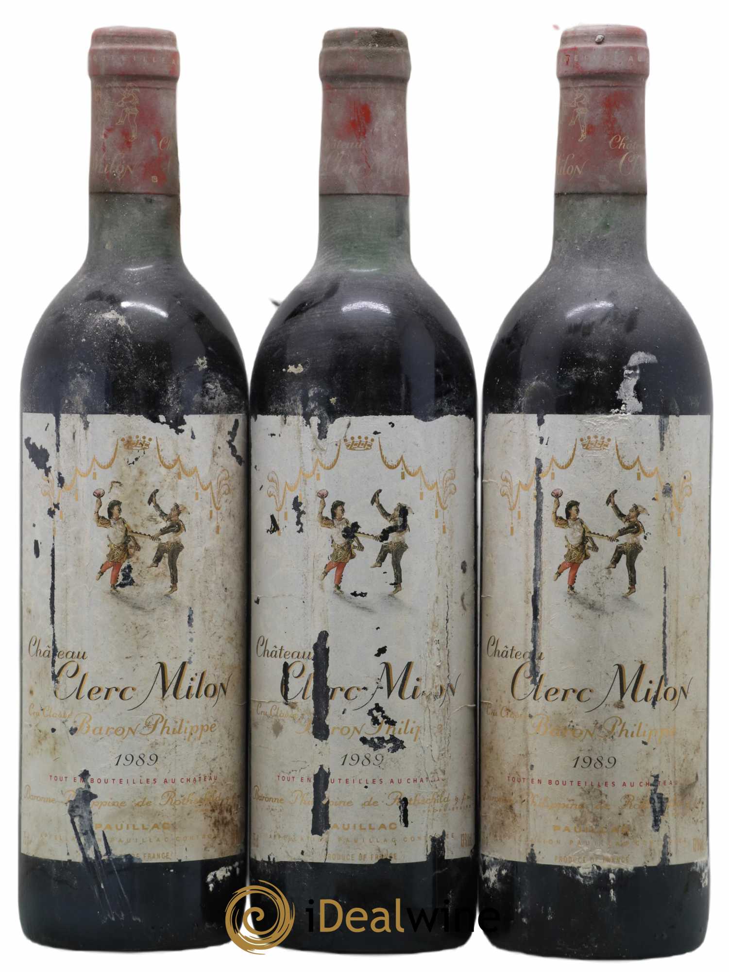 Château Clerc Milon 5ème Grand Cru Classé 1989 - Lot de 3 bouteilles - 0