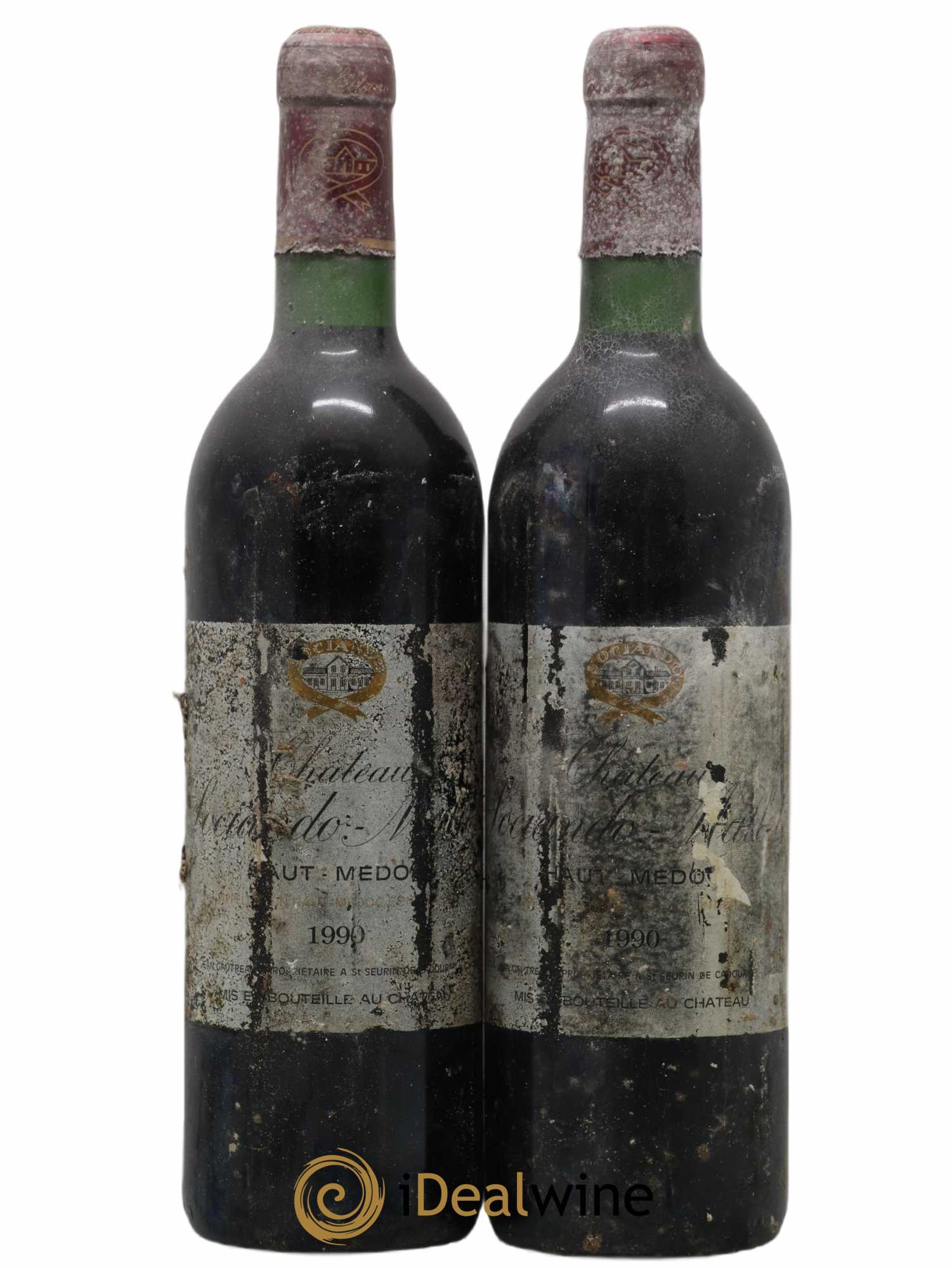 Château Sociando Mallet 1990 - Lot de 2 bouteilles - 0