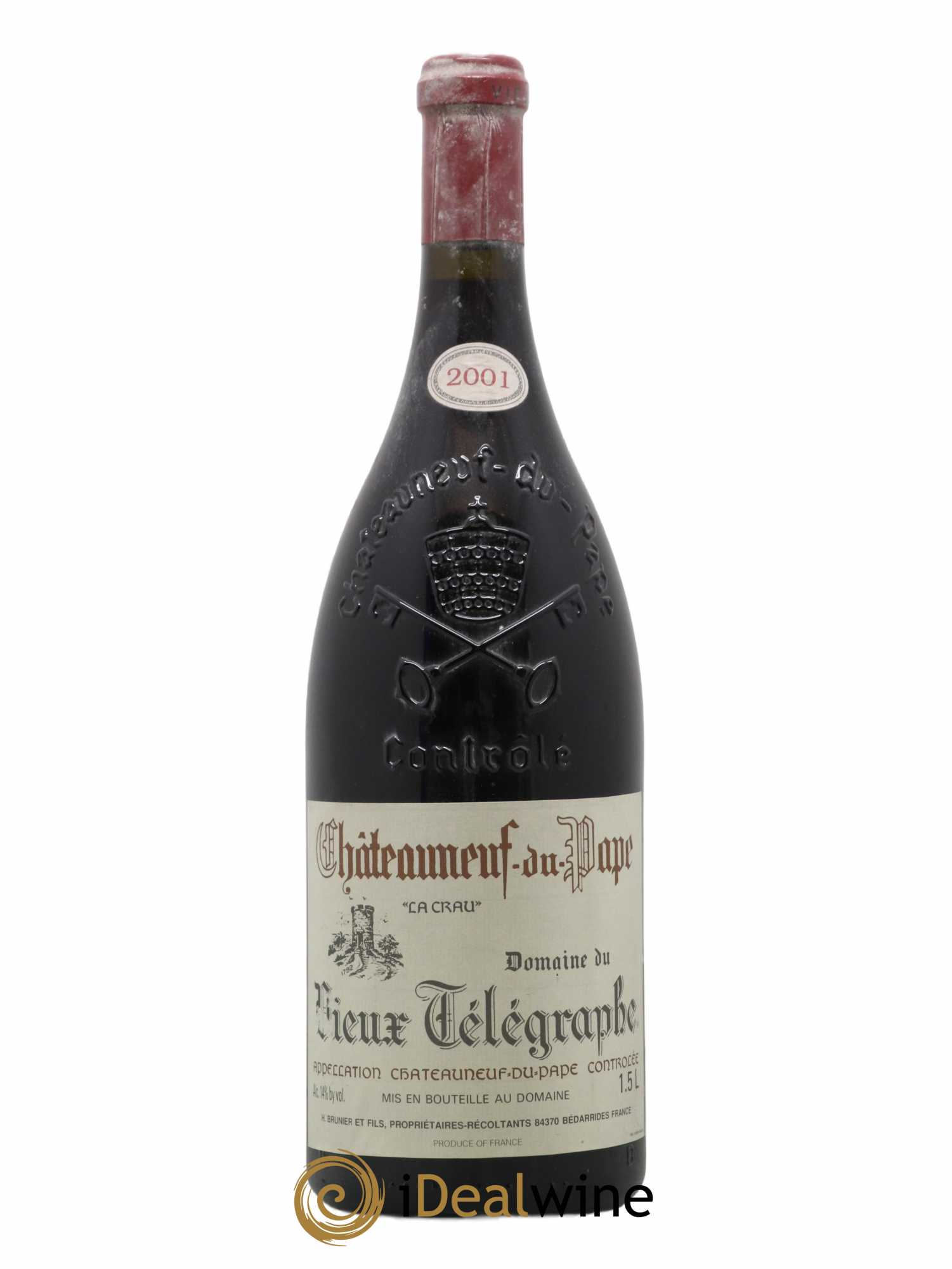 Châteauneuf-du-Pape Vieux Télégraphe (Domaine du) Vignobles Brunier 2001 - Lot de 1 magnum - 0