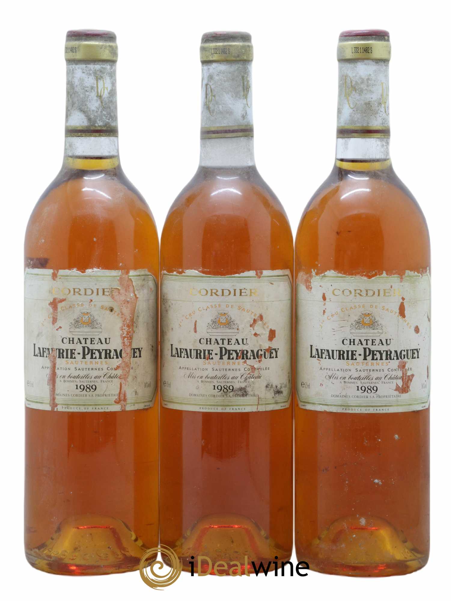 Château Lafaurie-Peyraguey 1er Grand Cru Classé 1989 - Lotto di 3 bottiglie - 0