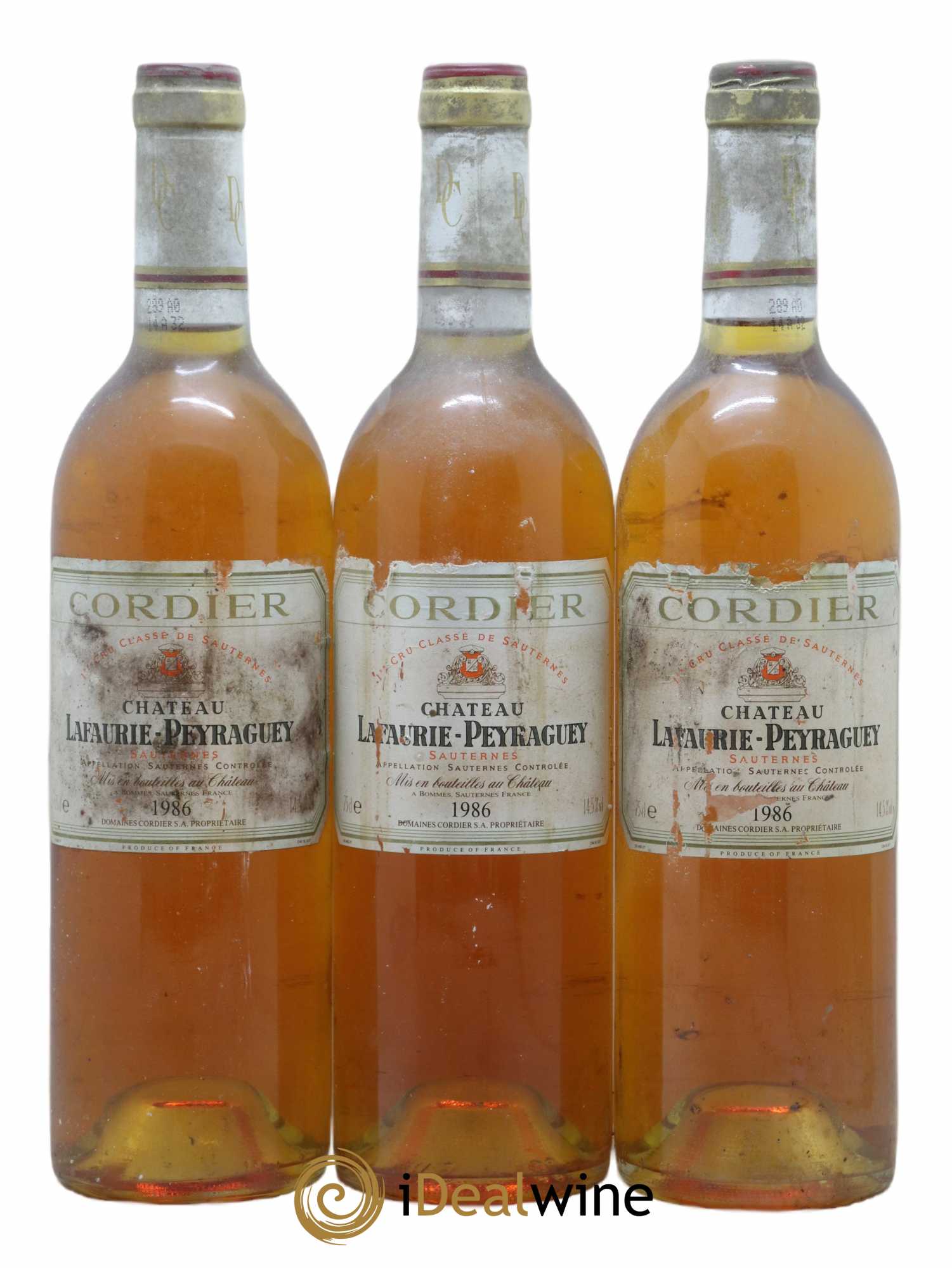 Château Lafaurie-Peyraguey 1er Grand Cru Classé 1986 - Lotto di 3 bottiglie - 0