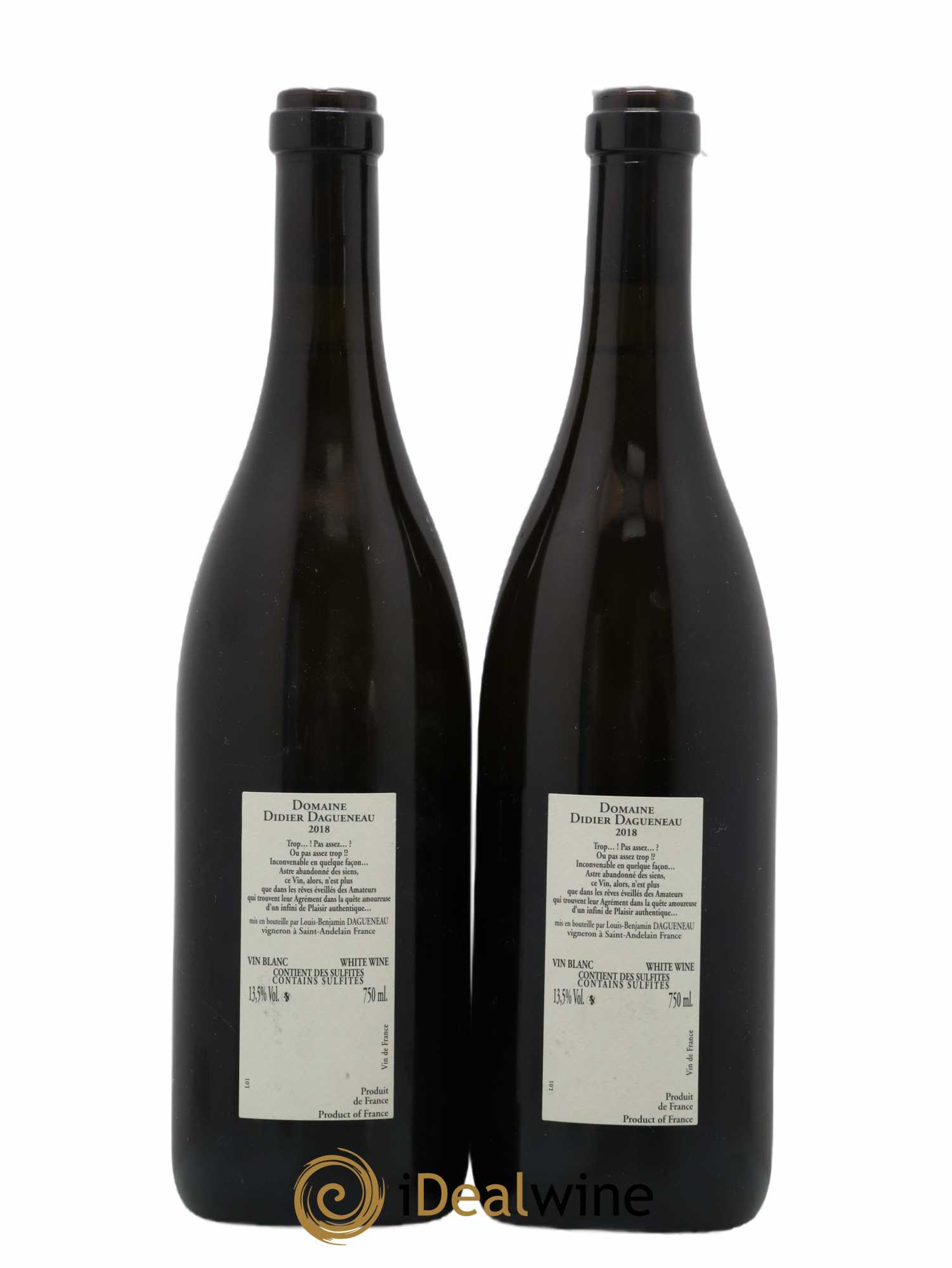 Vin de France (anciennement Pouilly-Fumé) Buisson Renard Dagueneau (Domaine Didier - Louis-Benjamin) 2018 - Lot de 2 bouteilles - 1