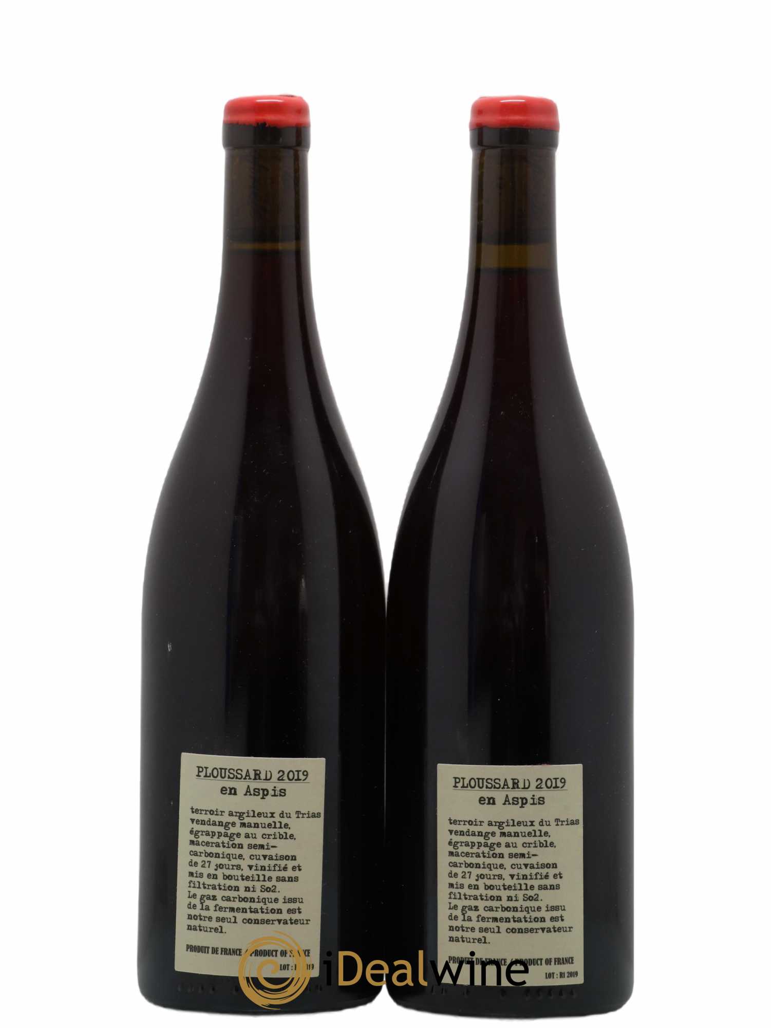 Arbois-Pupillin Ploussard En Aspis Adeline Houillon & Renaud Bruyère 2019 - Lot de 2 bouteilles - 1