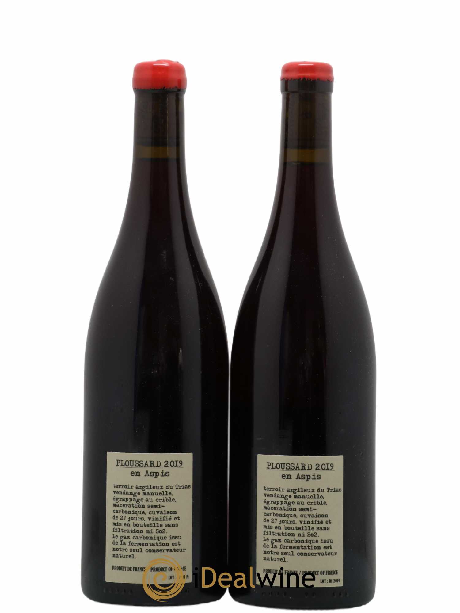 Arbois-Pupillin Ploussard En Aspis Adeline Houillon & Renaud Bruyère 2019 - Lotto di 2 bottiglie - 1