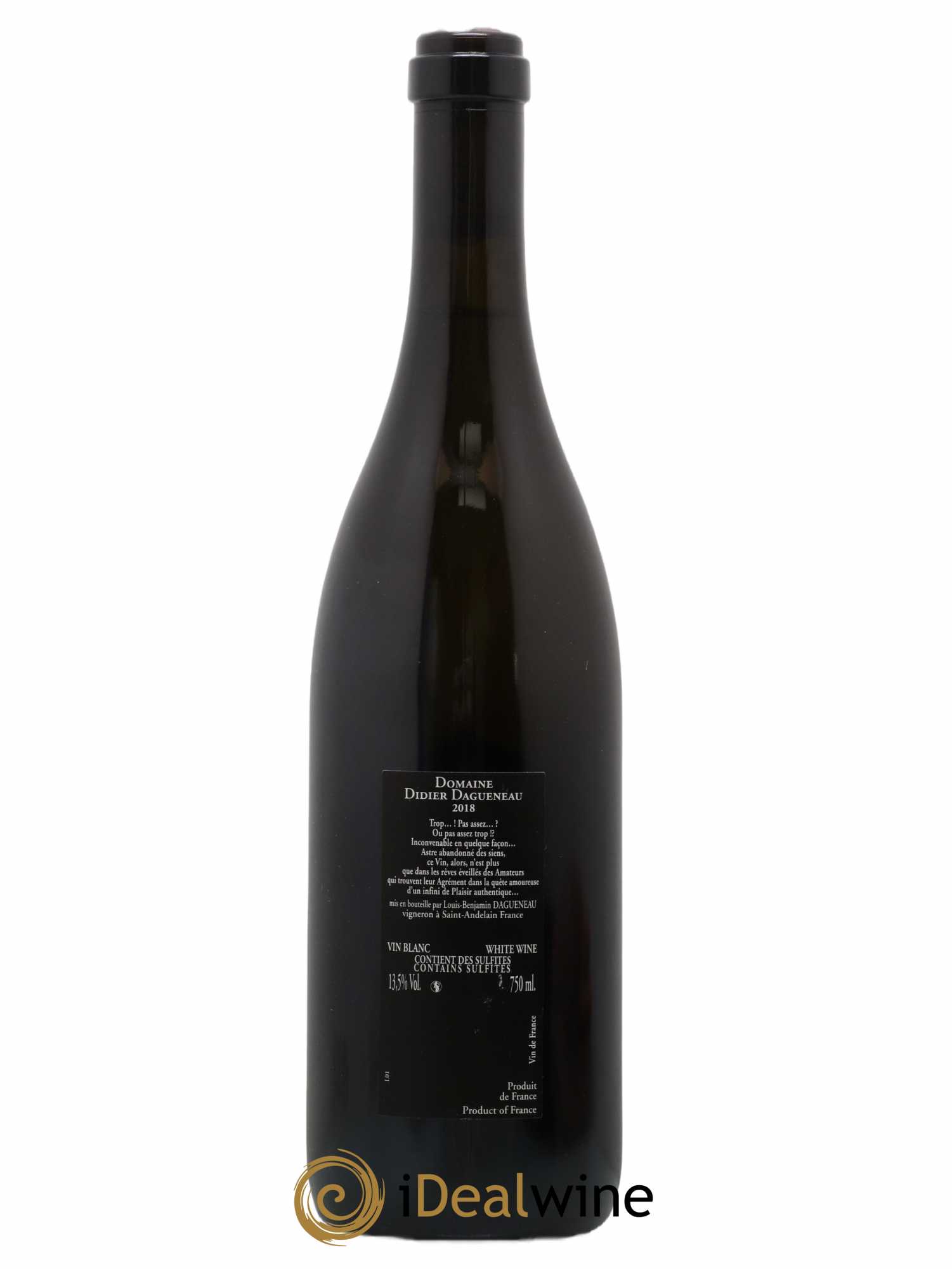 Vin de France (anciennement Pouilly-Fumé) Silex Dagueneau (Domaine Didier - Louis-Benjamin) 2018 - Lot de 1 bouteille - 1