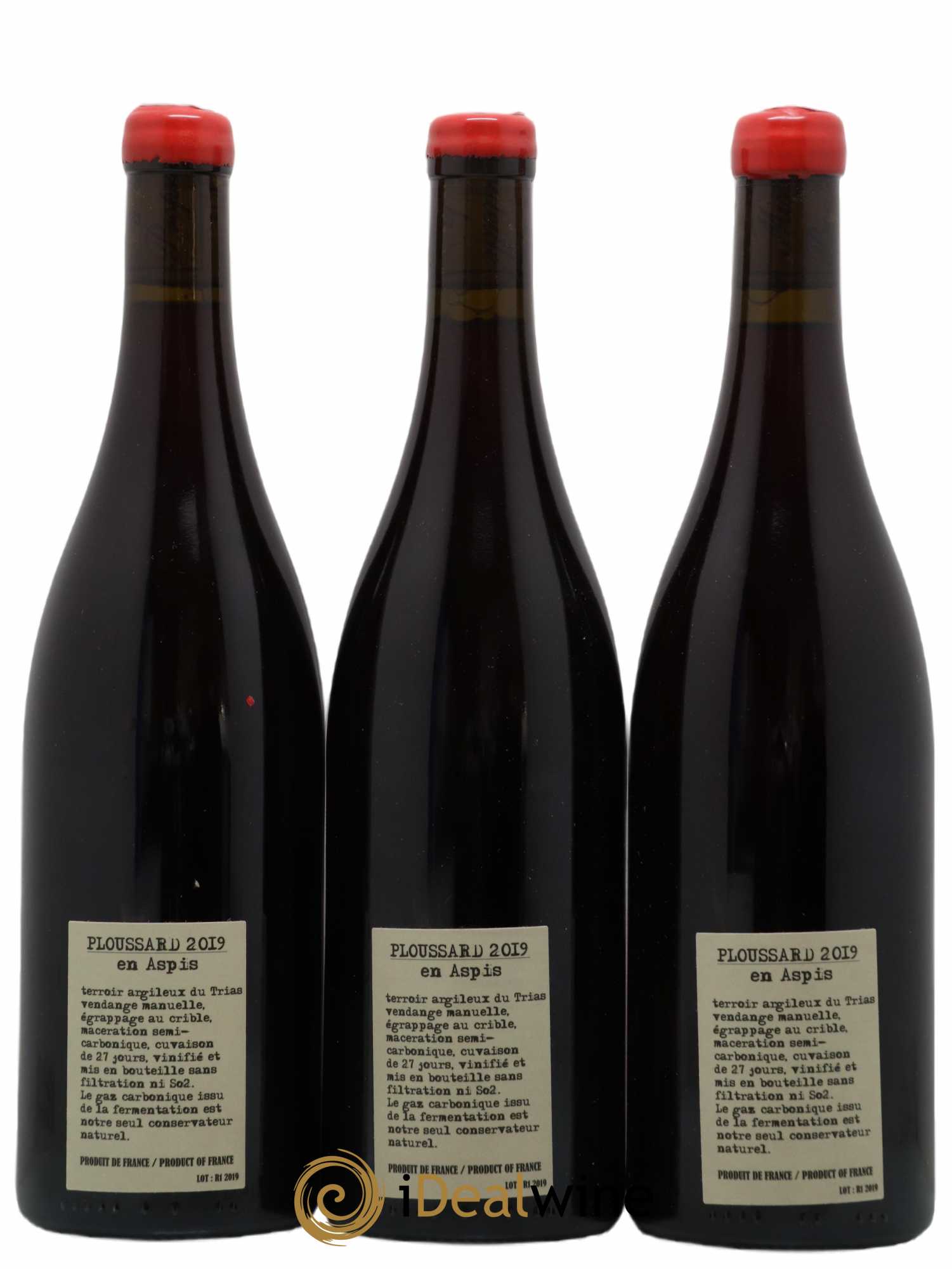 Arbois-Pupillin Ploussard En Aspis Adeline Houillon & Renaud Bruyère 2019 - Lotto di 3 bottiglie - 1