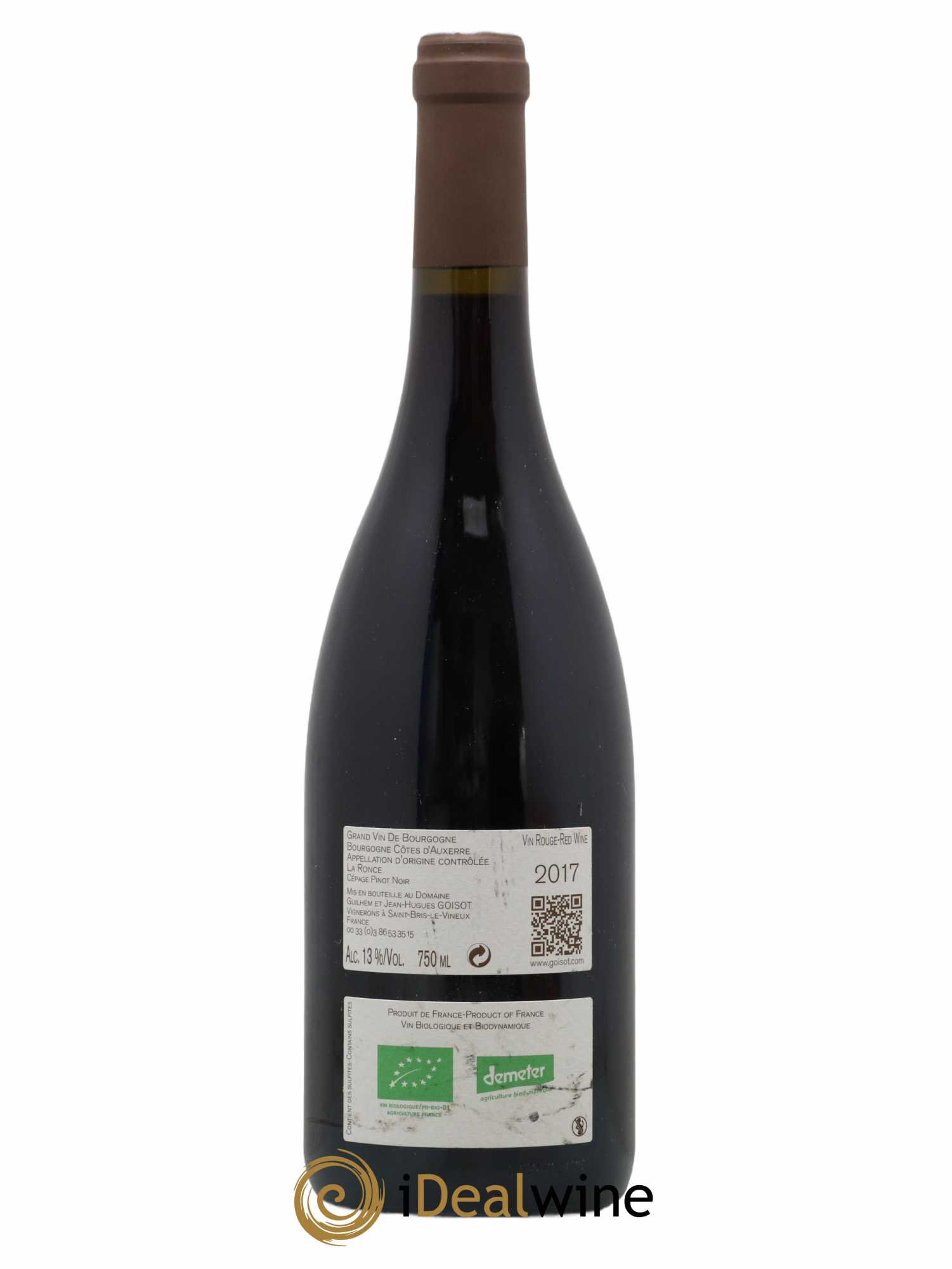 Bourgogne Côtes d'Auxerre La Ronce Goisot 2017 - Lot de 1 bouteille - 1