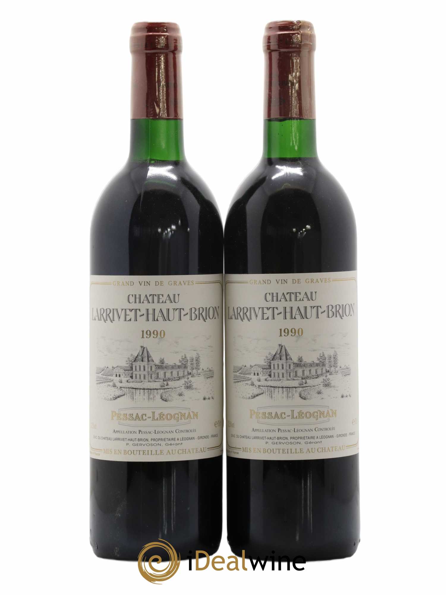 Château Larrivet Haut-Brion 1990 - Lot de 2 bouteilles - 0