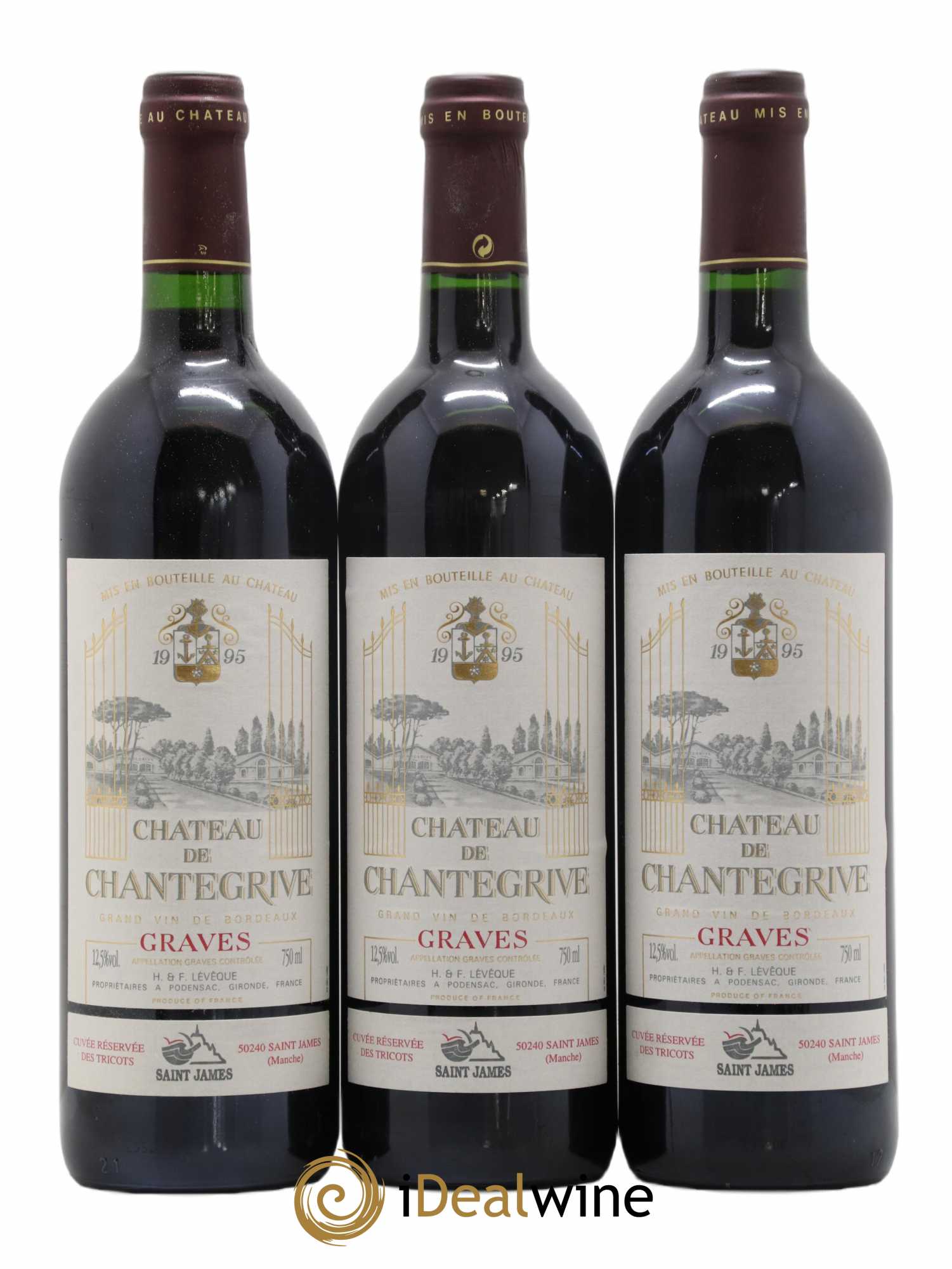 Château de Chantegrive Cuvée Réservée des Tricots Saint James 1995 - Lot de 6 bouteilles - 2