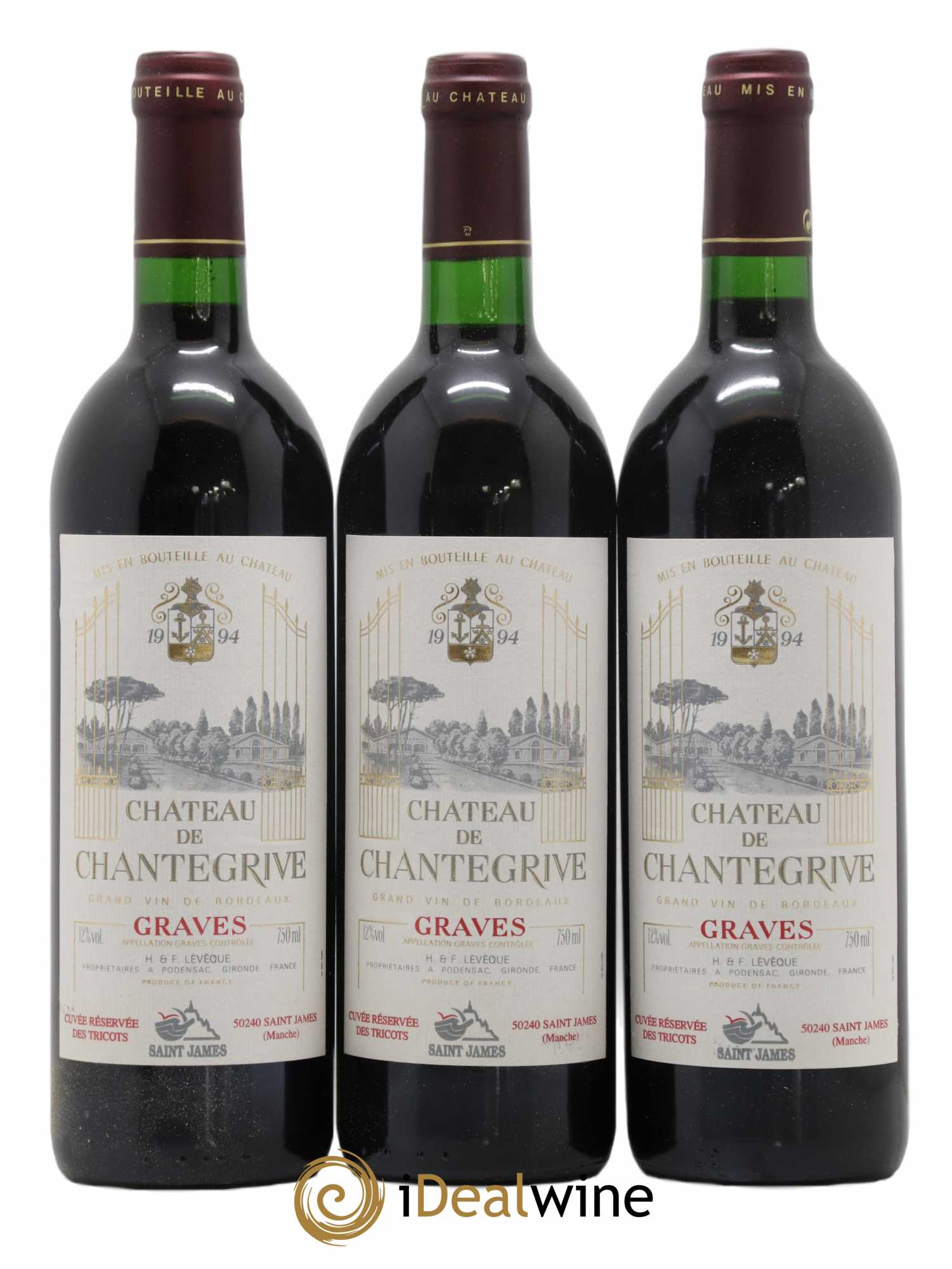 Château de Chantegrive Cuvée Réservée des Tricots Saint James 1994 - Lot de 6 bouteilles - 2