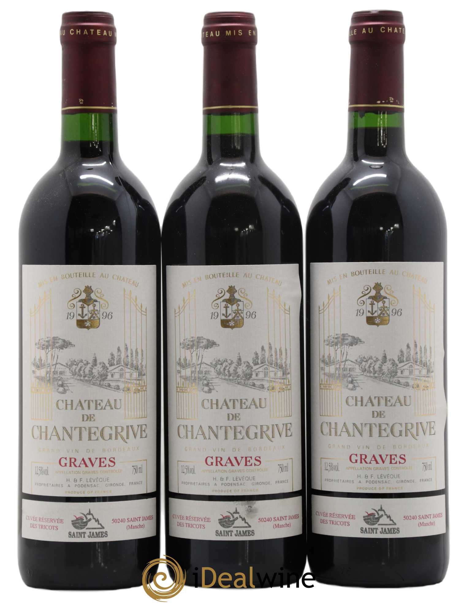 Château de Chantegrive Cuvée Réservée des Tricots Saint James 1996 - Lot de 6 bouteilles - 2
