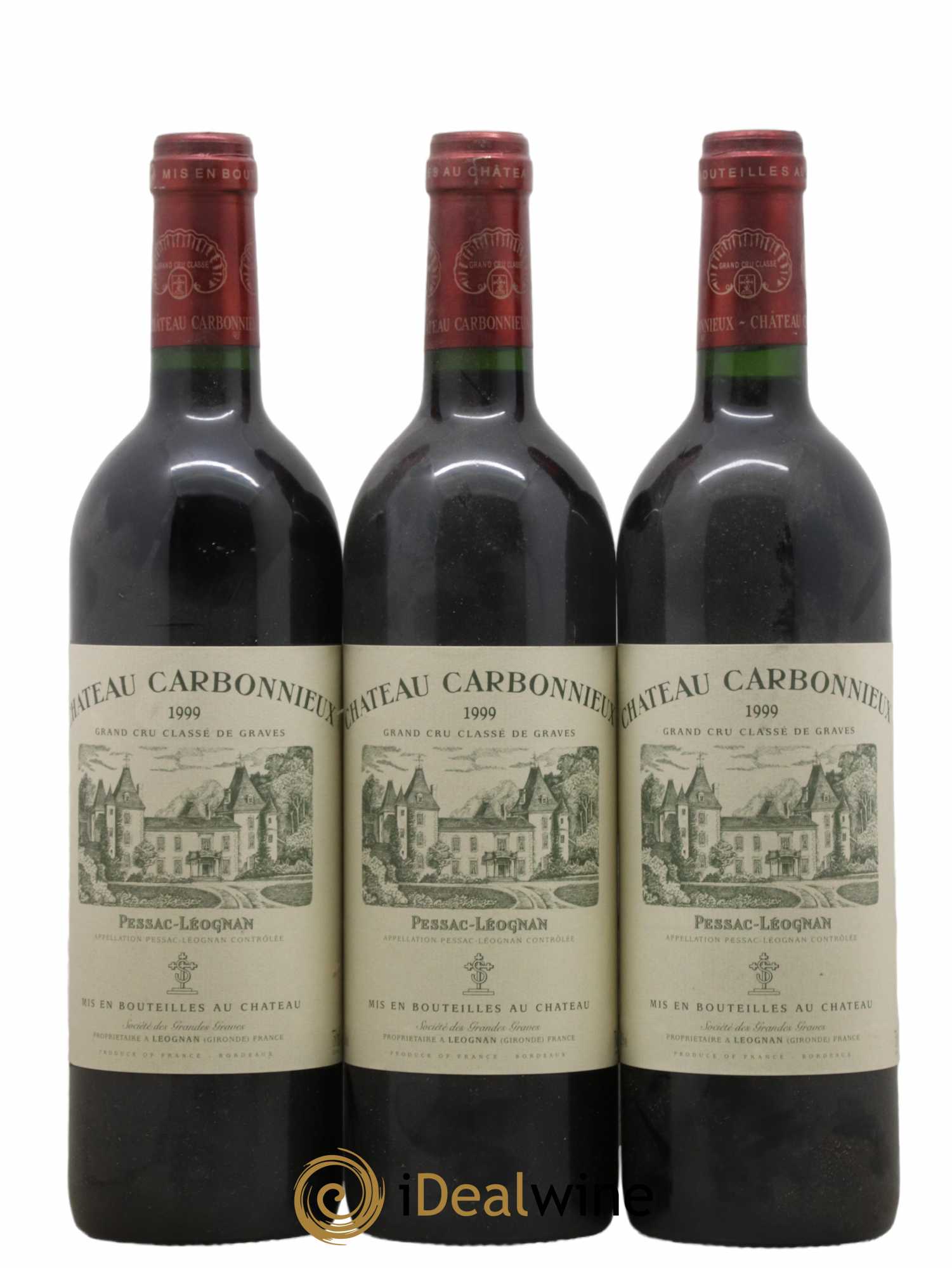 Château Carbonnieux Cru Classé de Graves 1999 - Lot de 3 bouteilles - 0