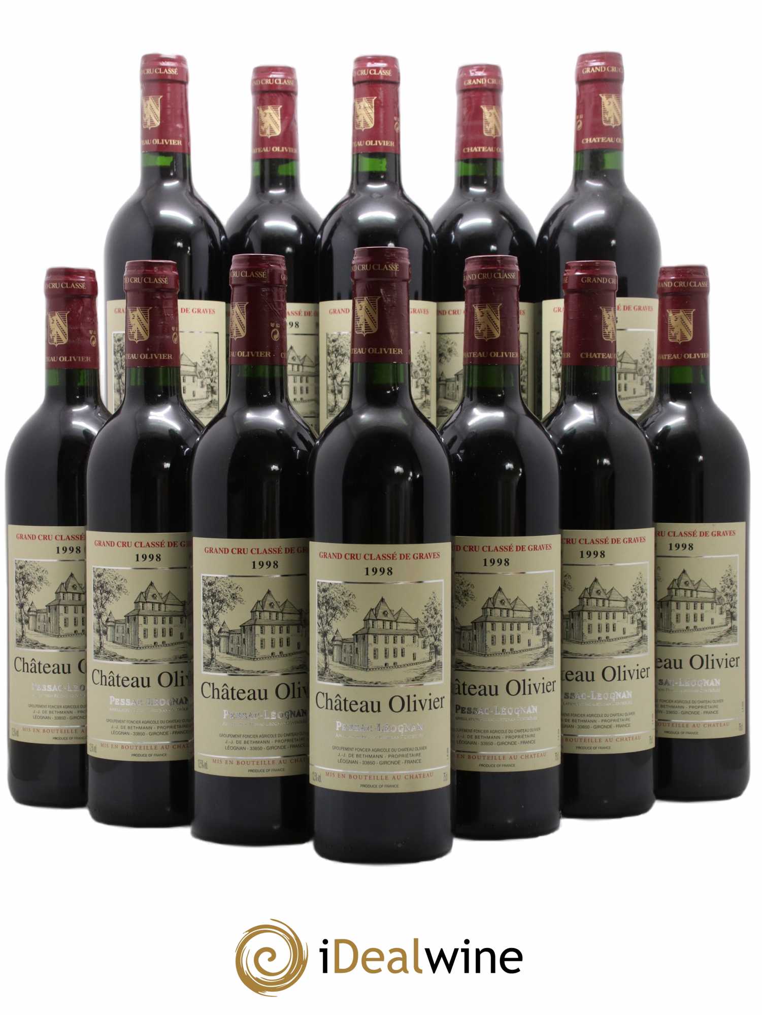 Château Olivier Cru Classé de Graves 1998 - Lot de 12 bouteilles - 0