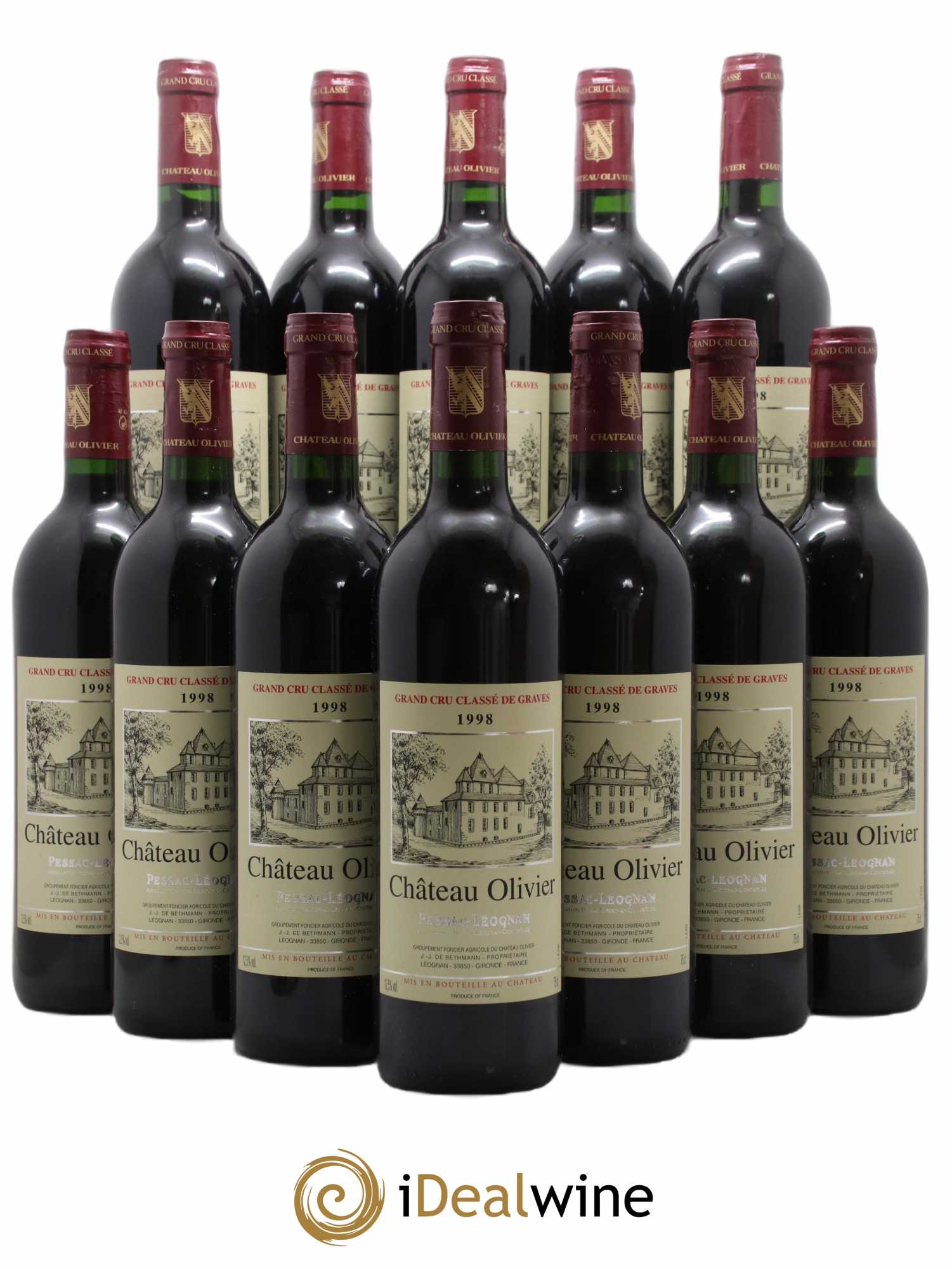 Château Olivier Cru Classé de Graves 1998 - Lot de 12 bouteilles - 0