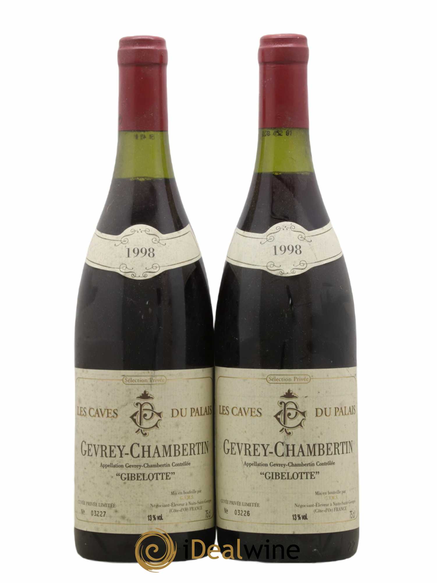 Gevrey-Chambertin Gibelotte Les Caves Du Palais 1998 - Lot de 2 bouteilles - 0