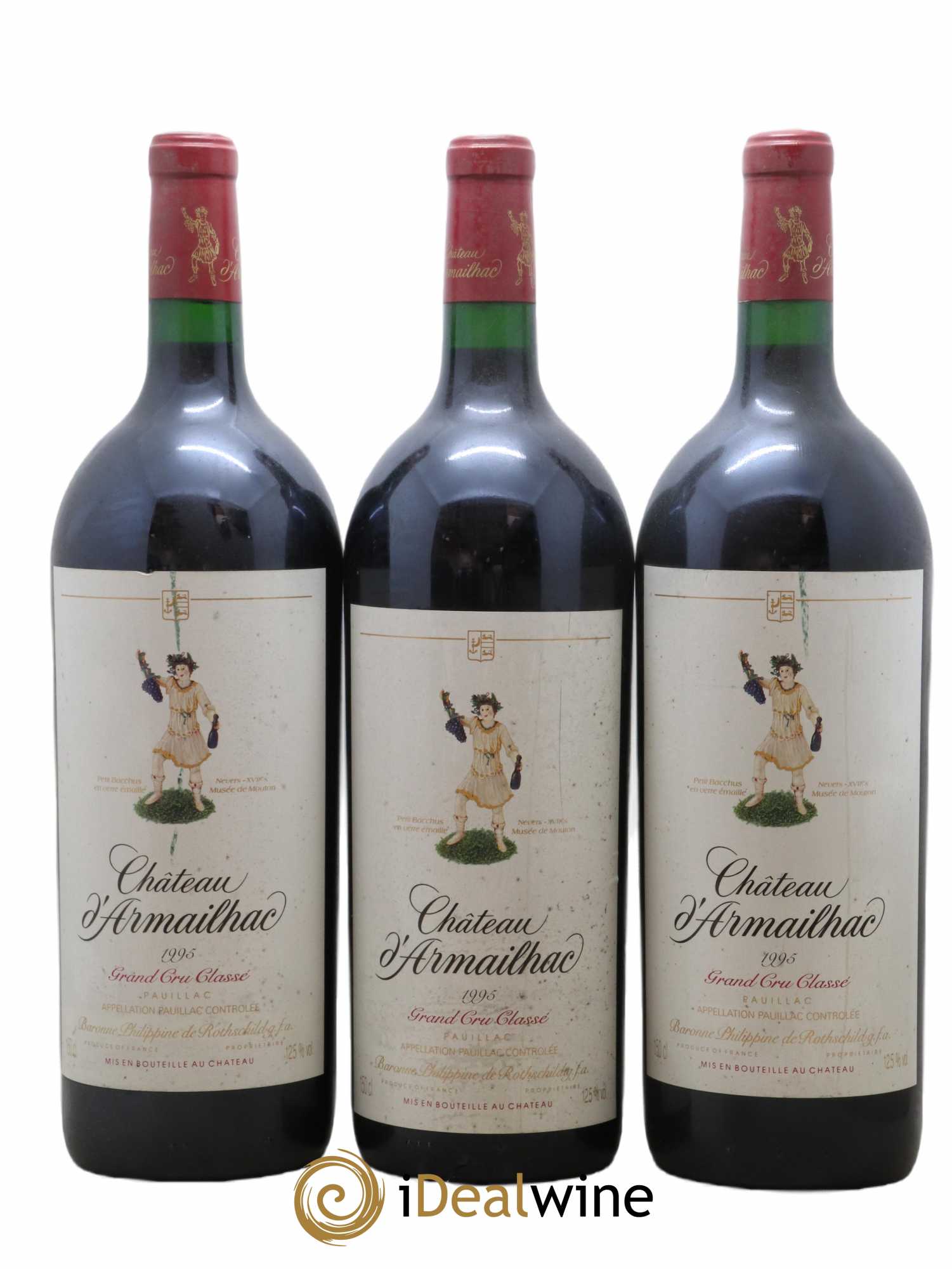Château d' Armailhac - Mouton Baron(ne) Philippe 5ème Grand Cru Classé 1995 - Lot de 3 magnums - 0