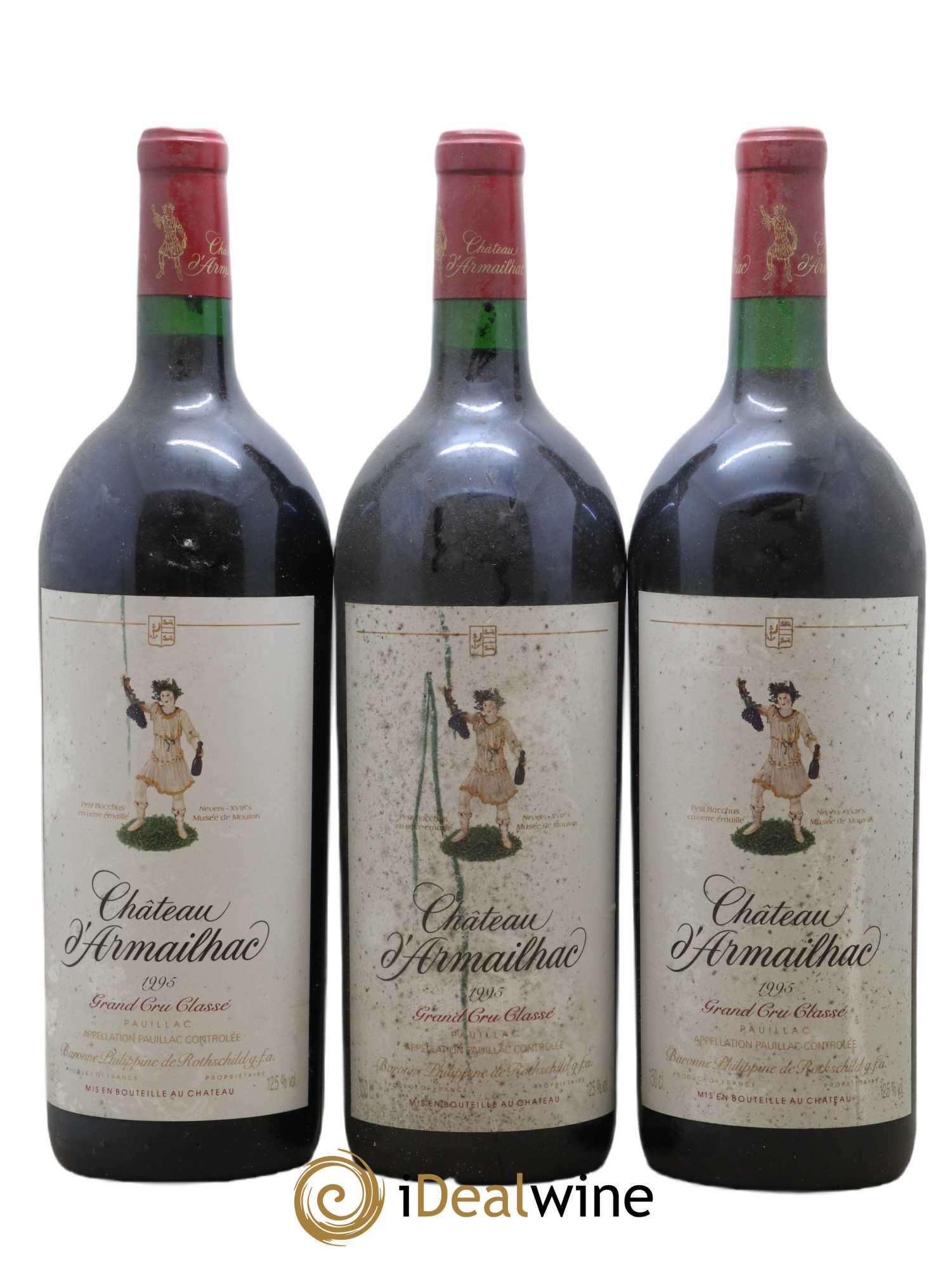 Château d' Armailhac - Mouton Baron(ne) Philippe 5ème Grand Cru Classé 1995 - Lot de 3 magnums - 0