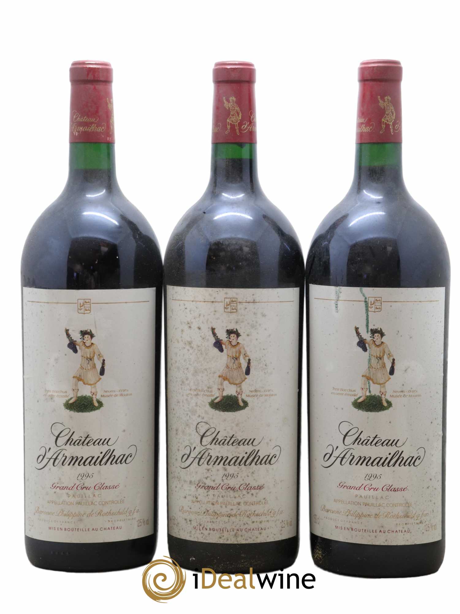 Château d' Armailhac - Mouton Baron(ne) Philippe 5ème Grand Cru Classé 1995 - Lot de 3 magnums - 0