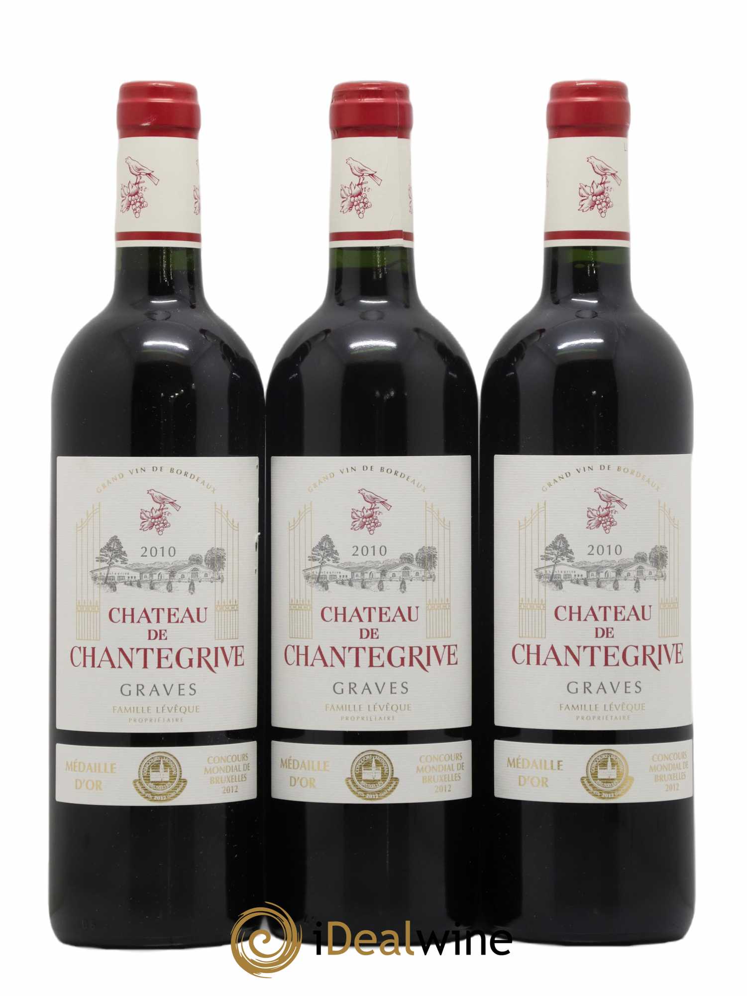 Château de Chantegrive 2010 - Lot de 3 bouteilles - 0
