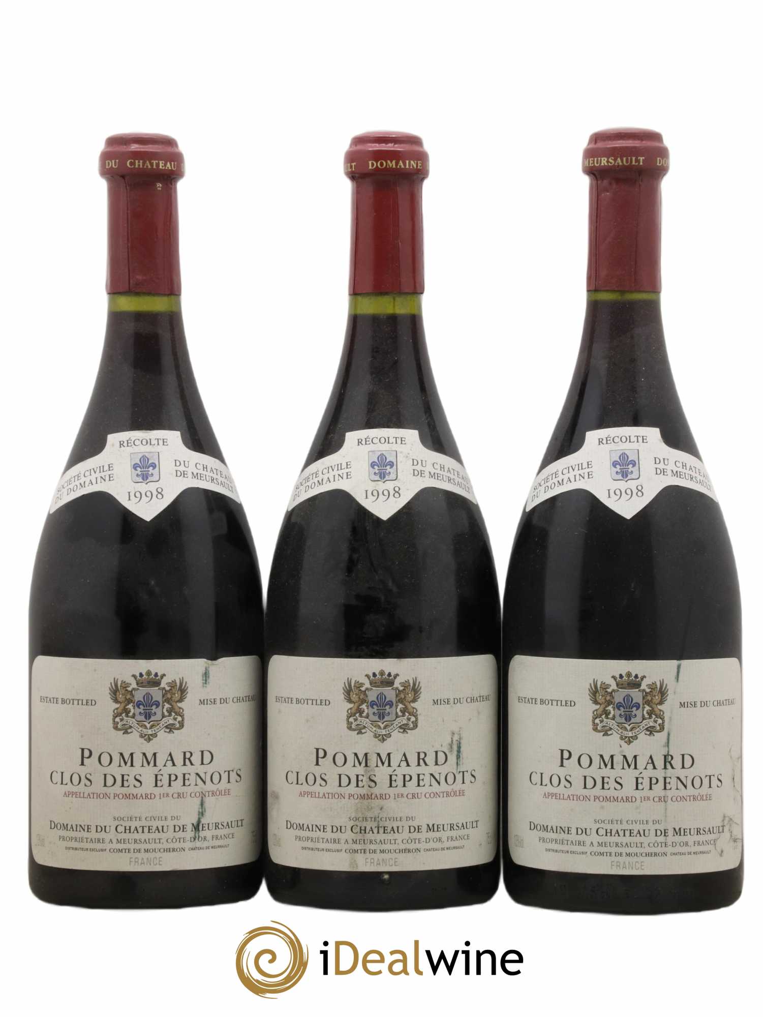 Pommard 1er Cru Clos des Epenots Château de Meursault 1998 - Lot de 3 bouteilles - 0