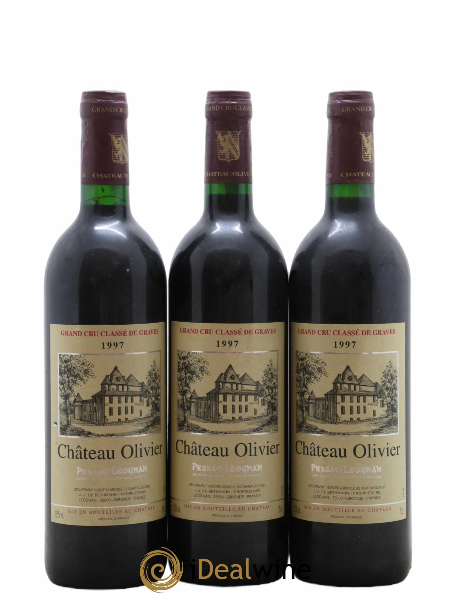 Château Olivier Cru Classé de Graves 1997 - Lot de 3 bouteilles - 0
