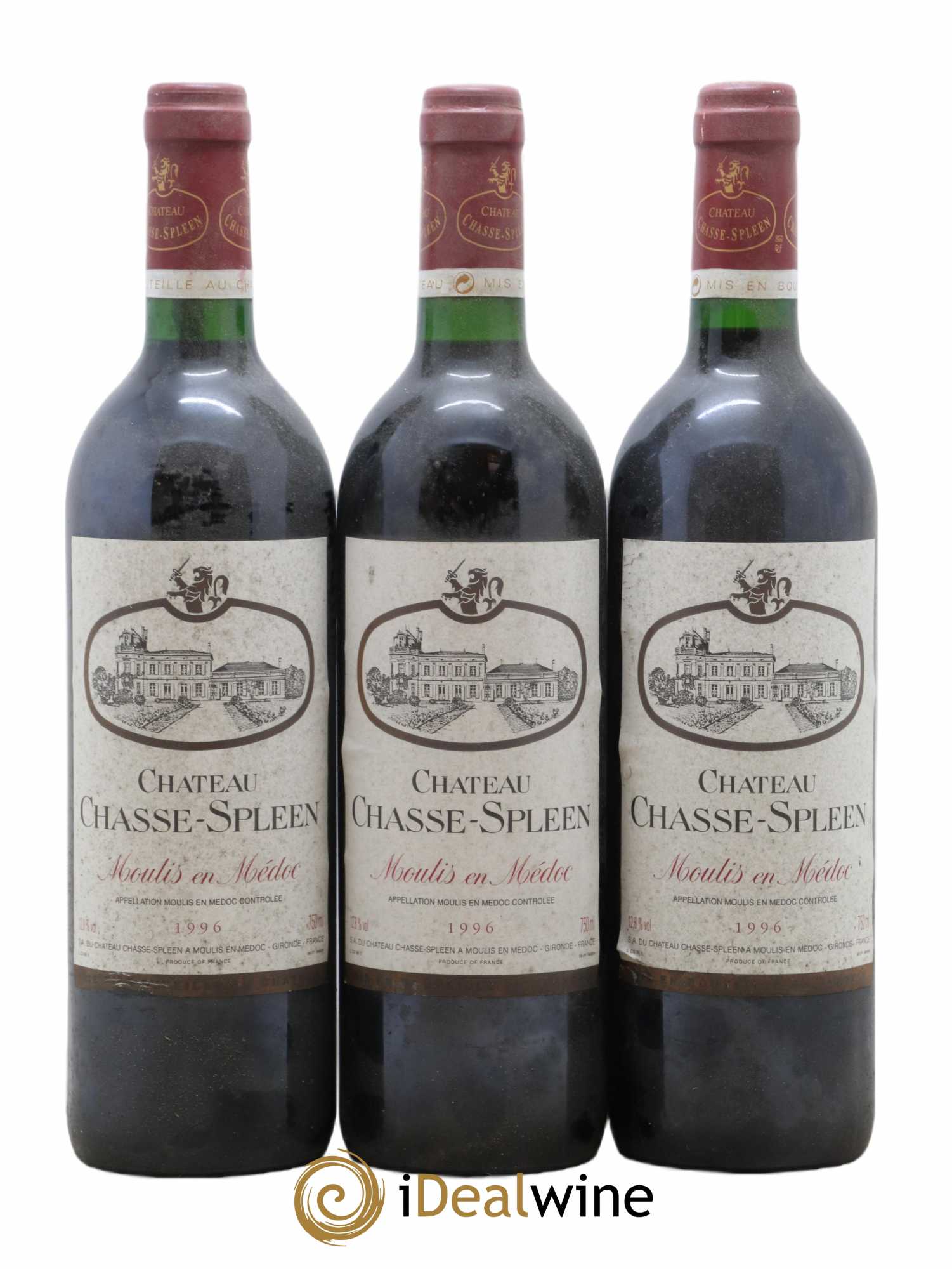 Château Chasse Spleen 1996 - Lot de 3 bouteilles - 0