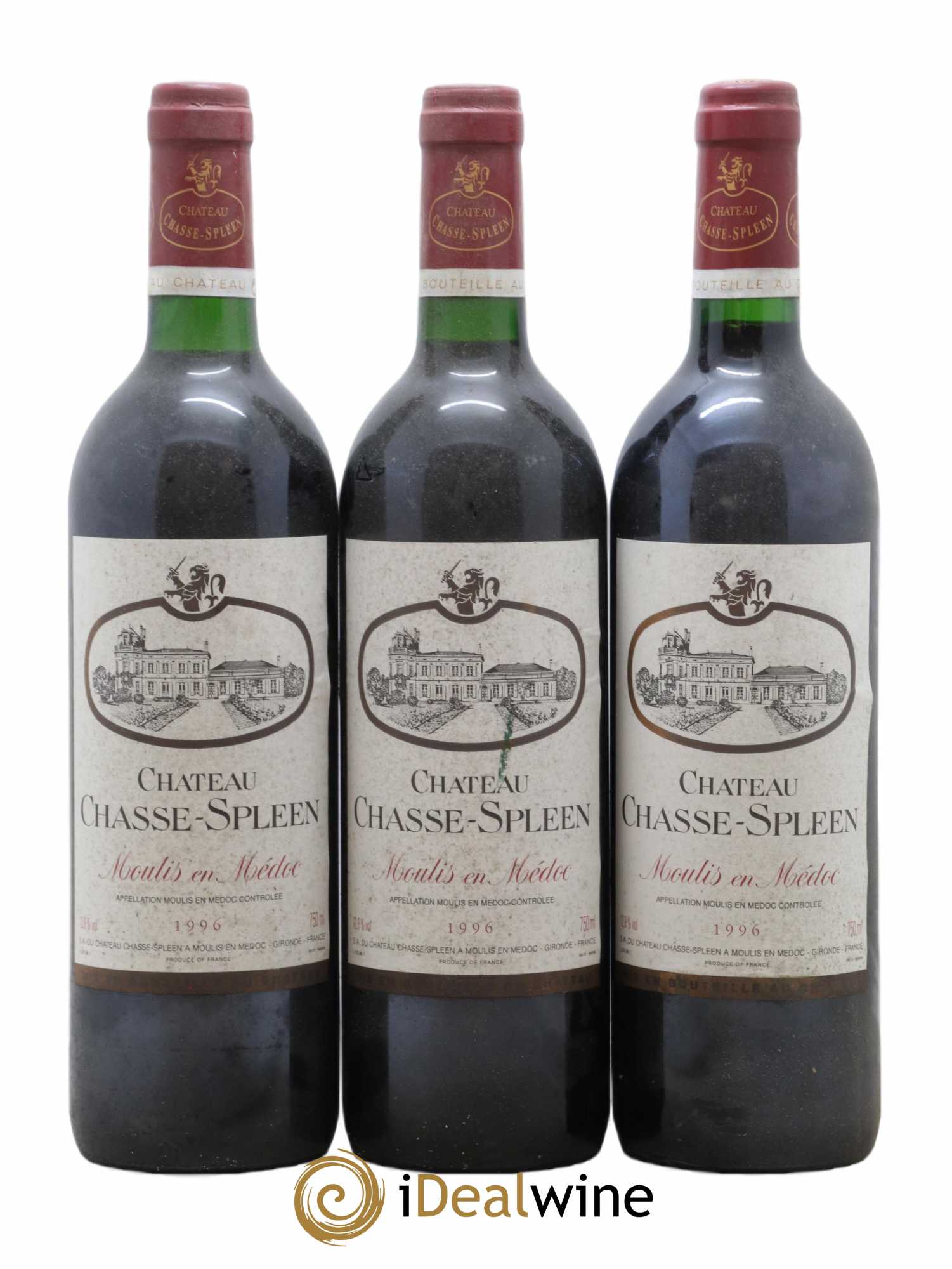 Château Chasse Spleen 1996 - Lot de 3 bouteilles - 0