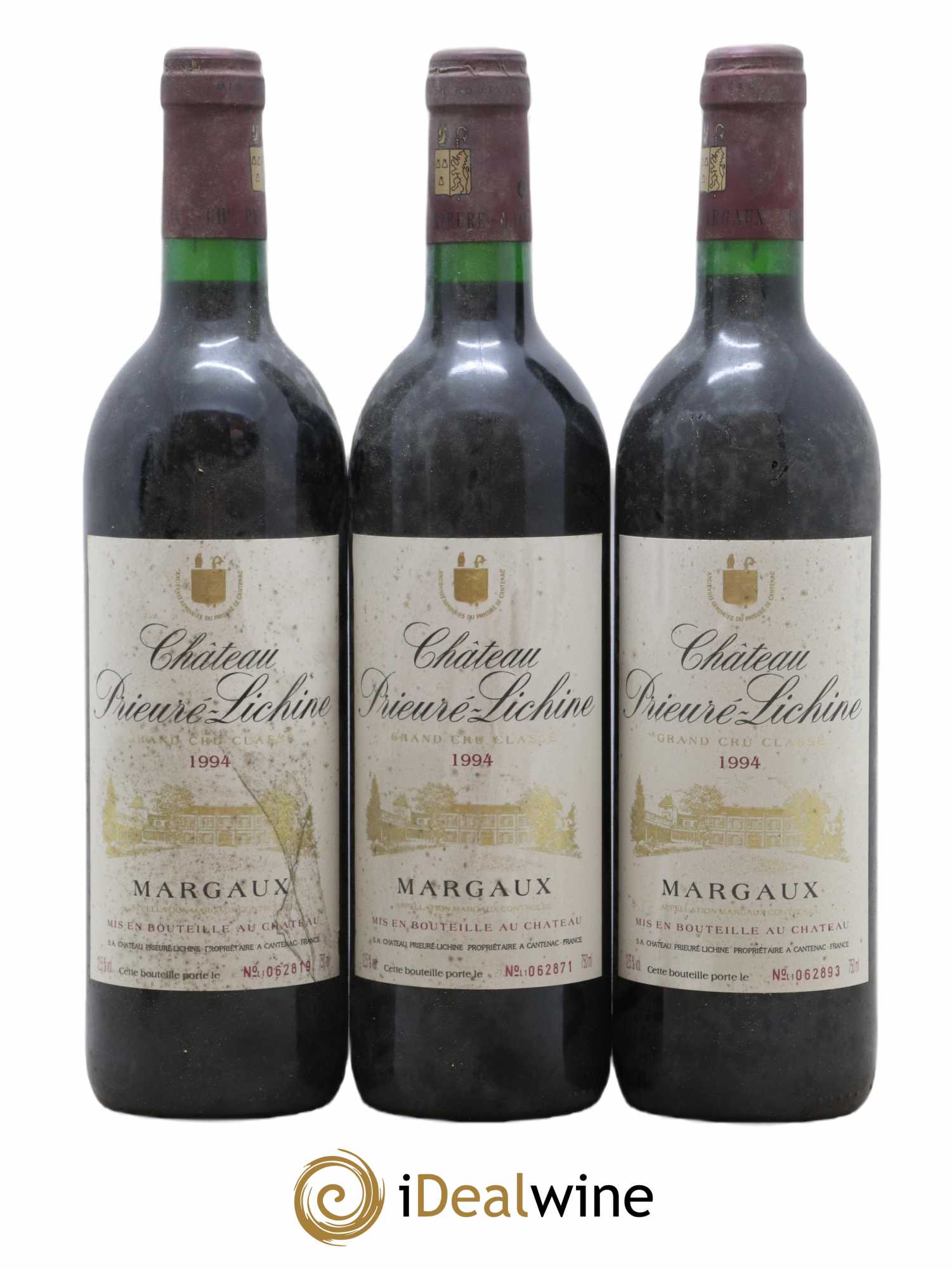 Château Prieuré Lichine 4ème Grand Cru Classé 1994 - Lot de 3 bouteilles - 0