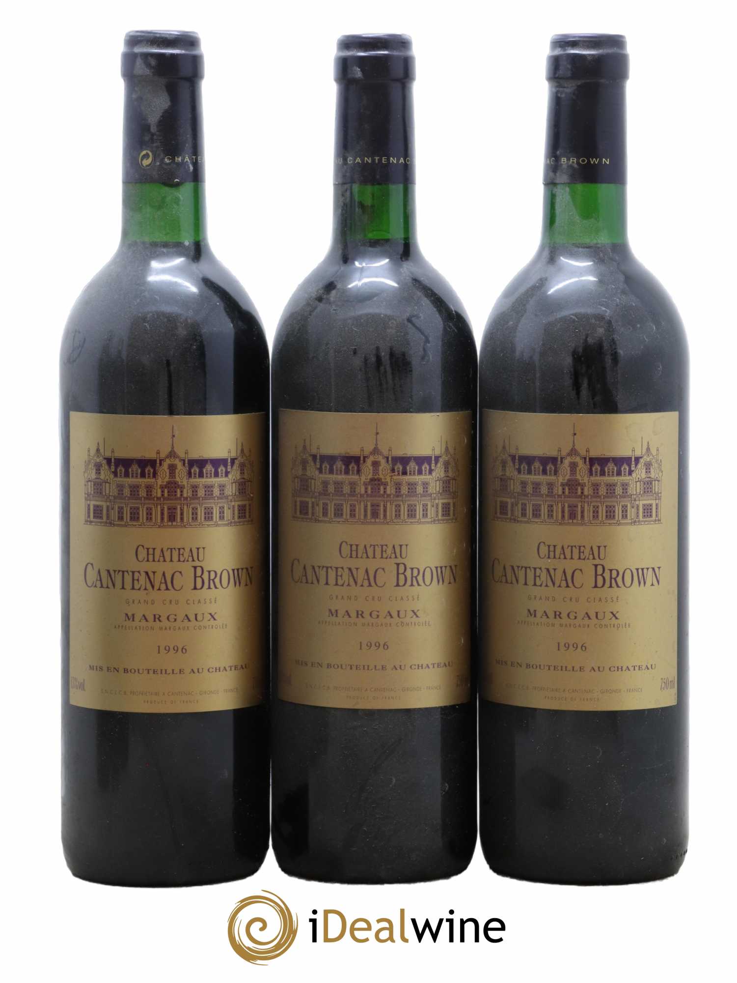 Château Cantenac Brown 3ème Grand Cru Classé 1996 - Lot de 3 bouteilles - 0