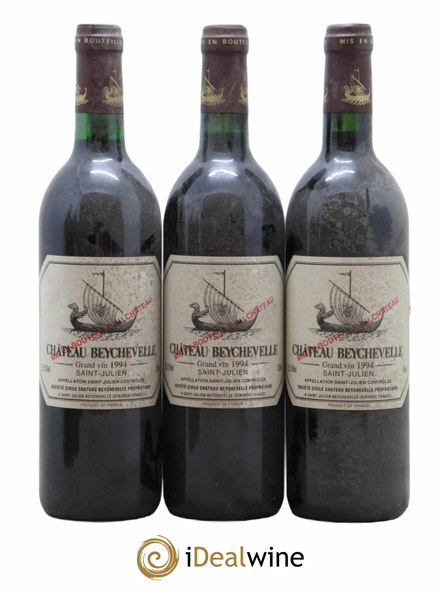 Château Beychevelle 4ème Grand Cru Classé 1994 - Lot de 3 bouteilles - 0