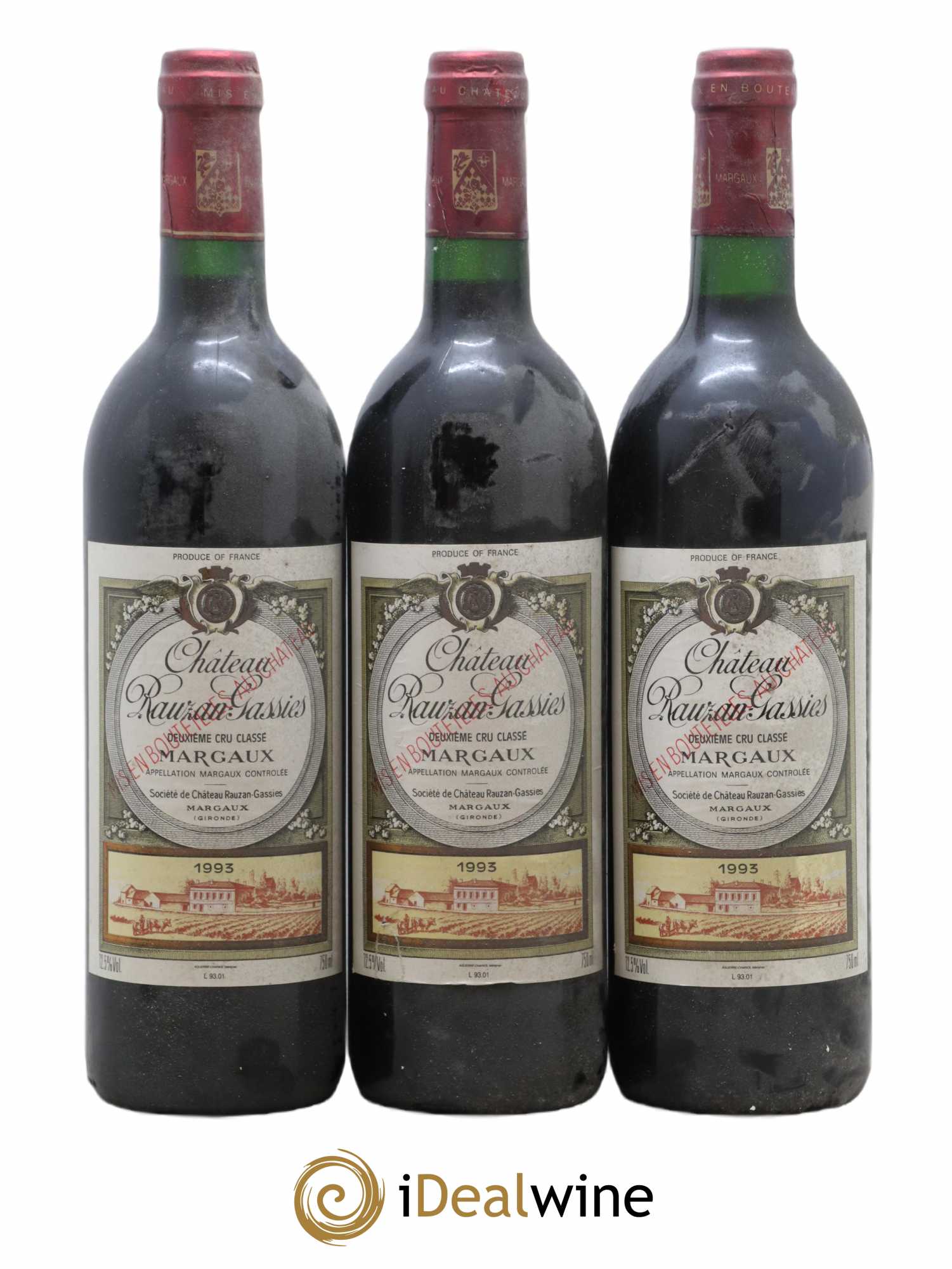 Château Rauzan-Gassies 2ème Grand Cru Classé 1993 - Lot de 6 bouteilles - 1
