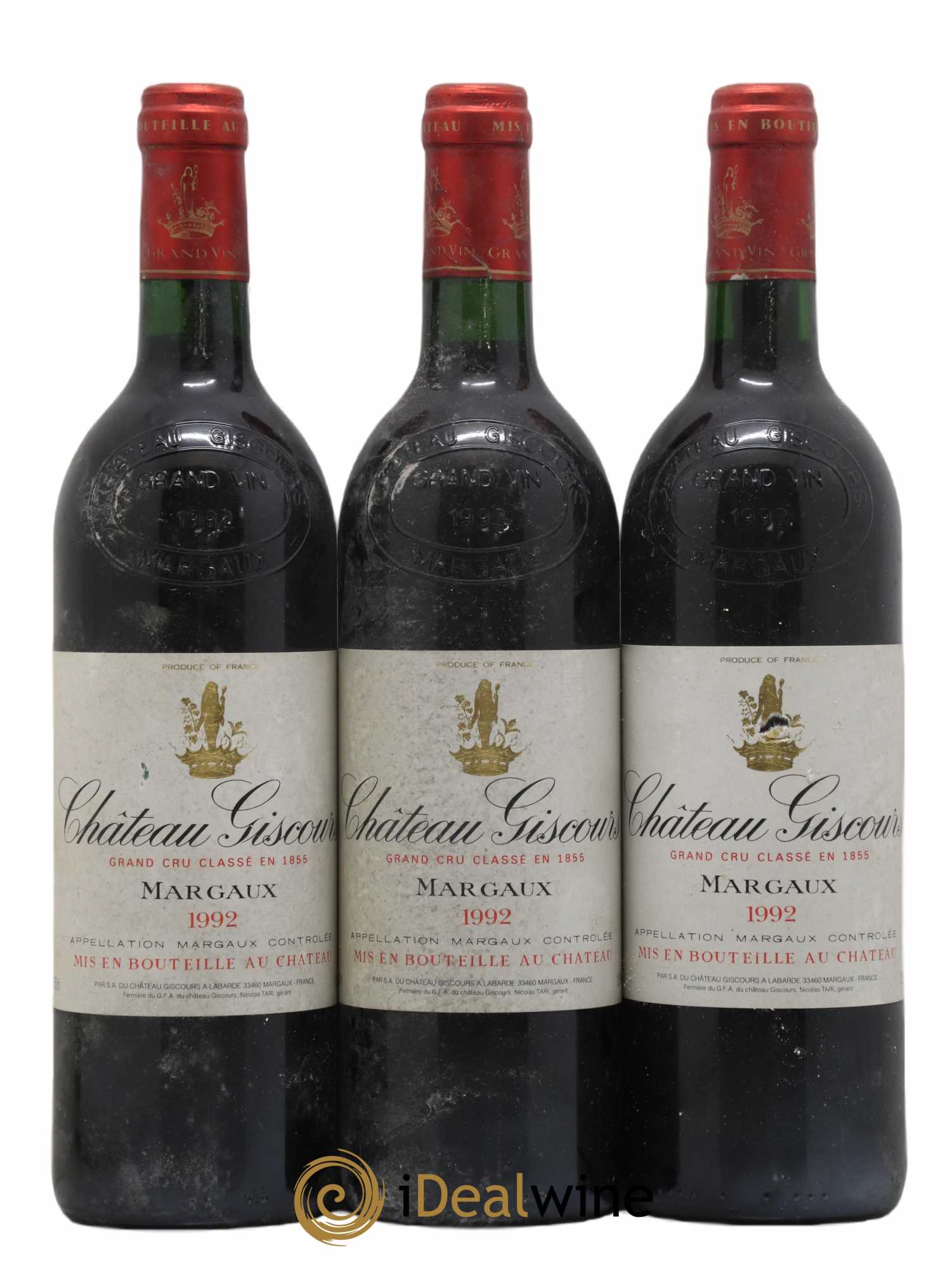 Château Giscours 3ème Grand Cru Classé 1992 - Lot de 3 bouteilles - 0