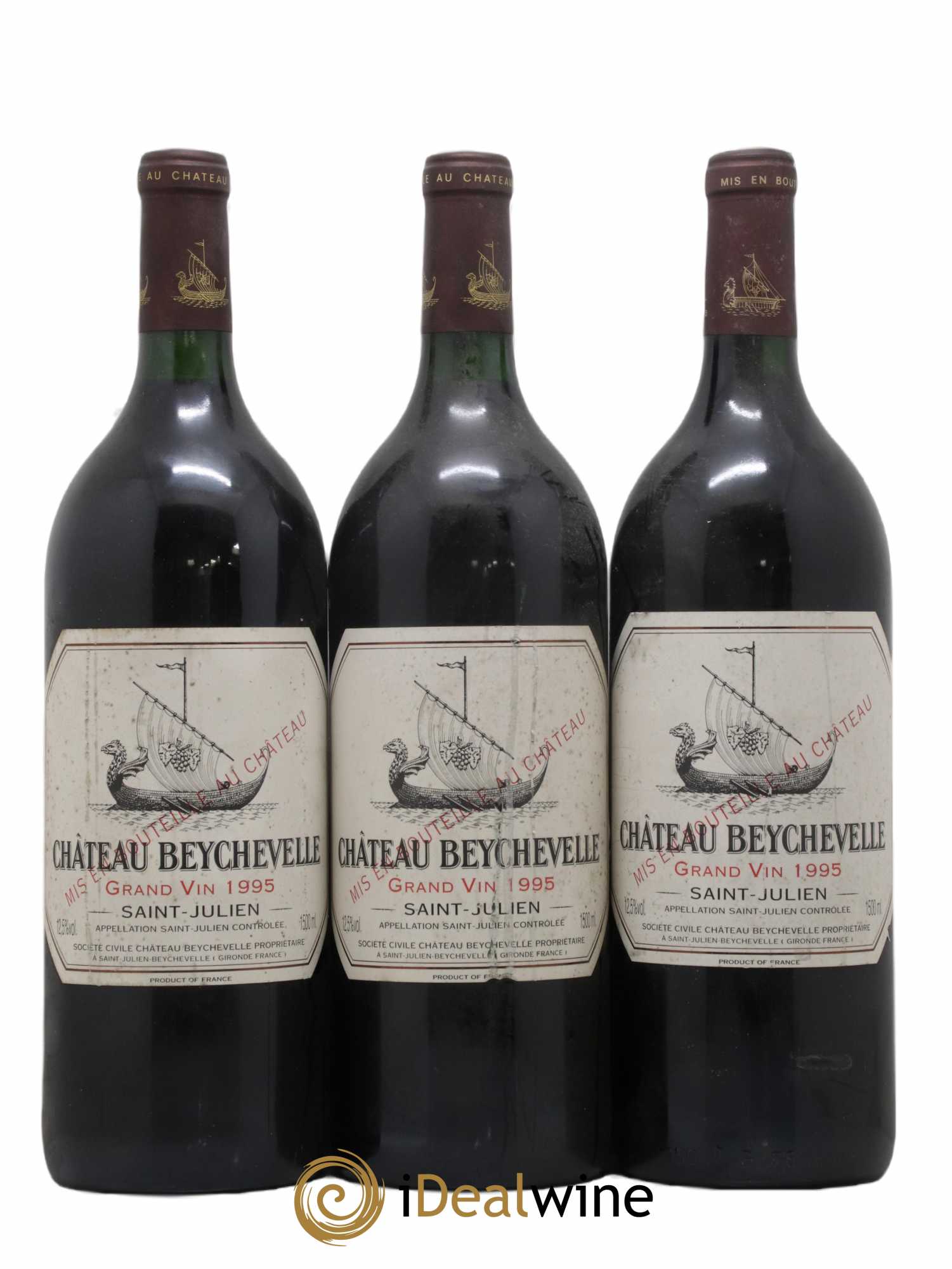 Château Beychevelle 4ème Grand Cru Classé 1995 - Lot de 3 magnums - 0