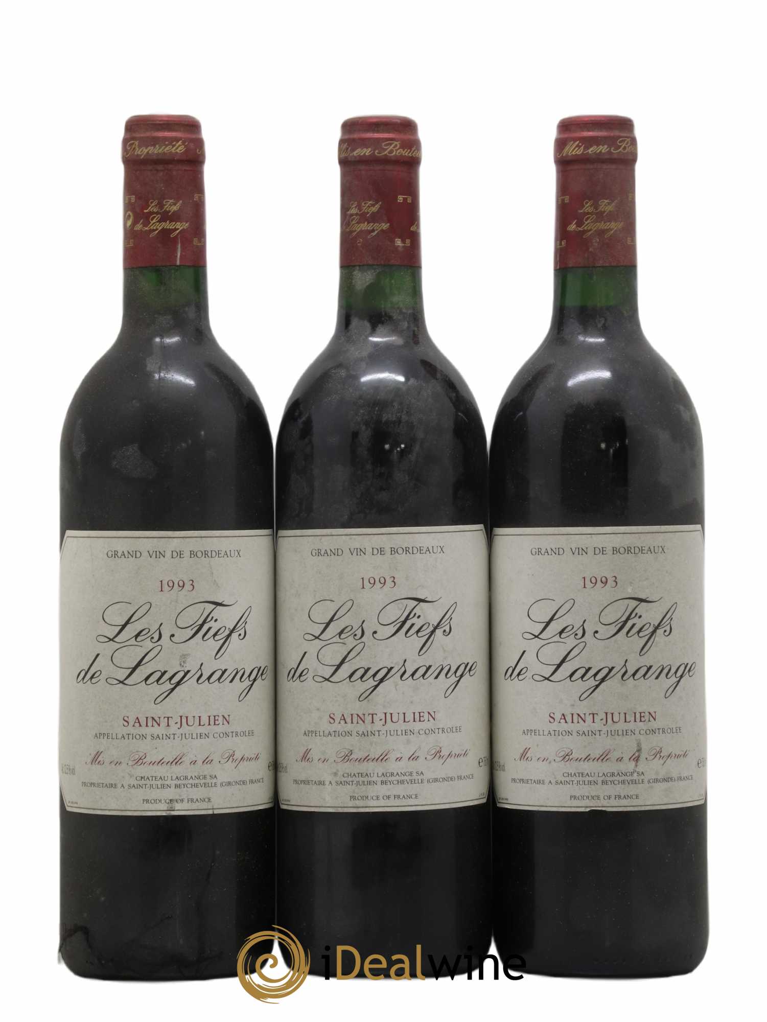 Les Fiefs de Lagrange Second Vin 1993 - Lot de 3 bouteilles - 0