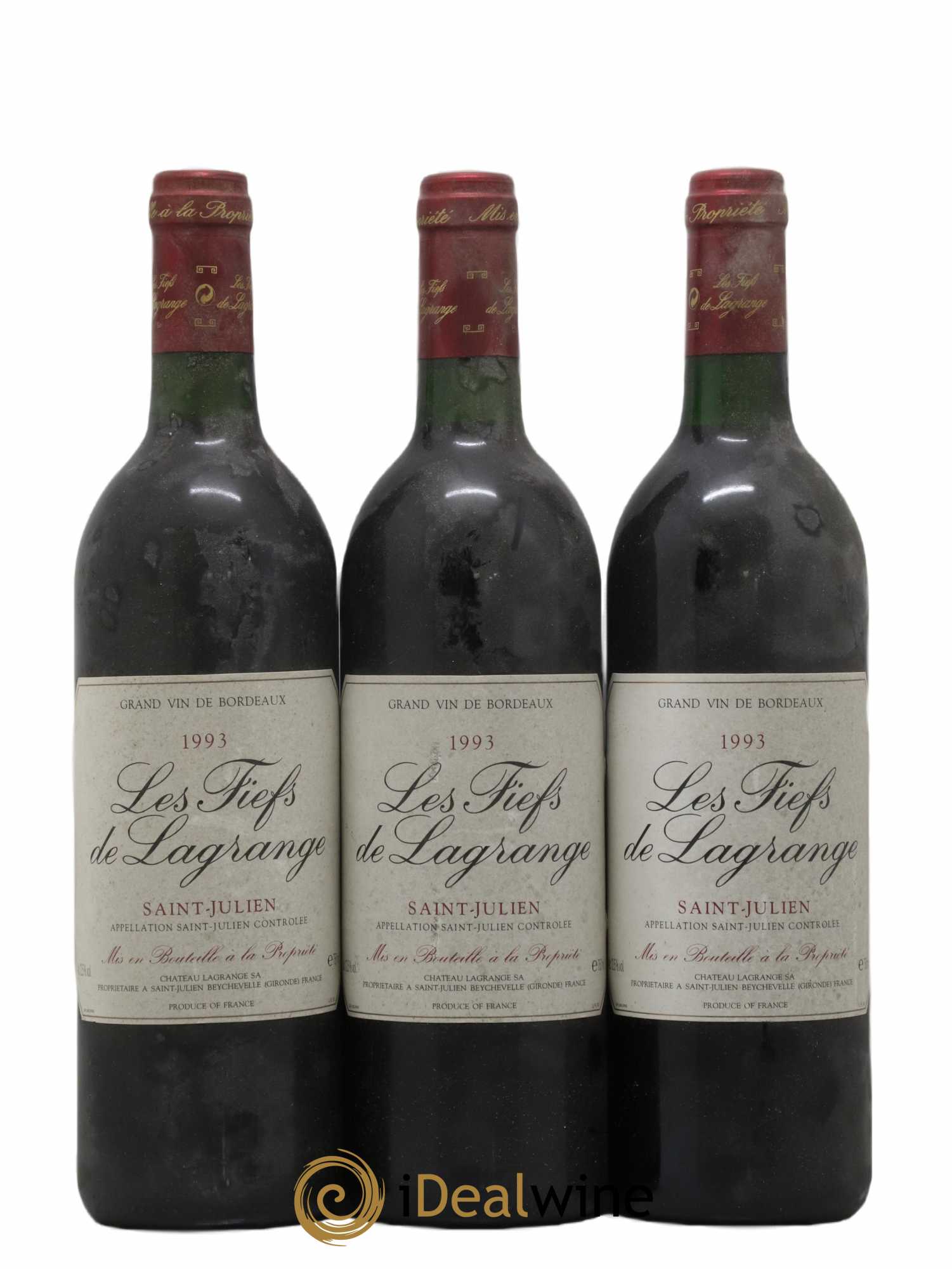 Les Fiefs de Lagrange Second Vin 1993 - Lot de 3 bouteilles - 0