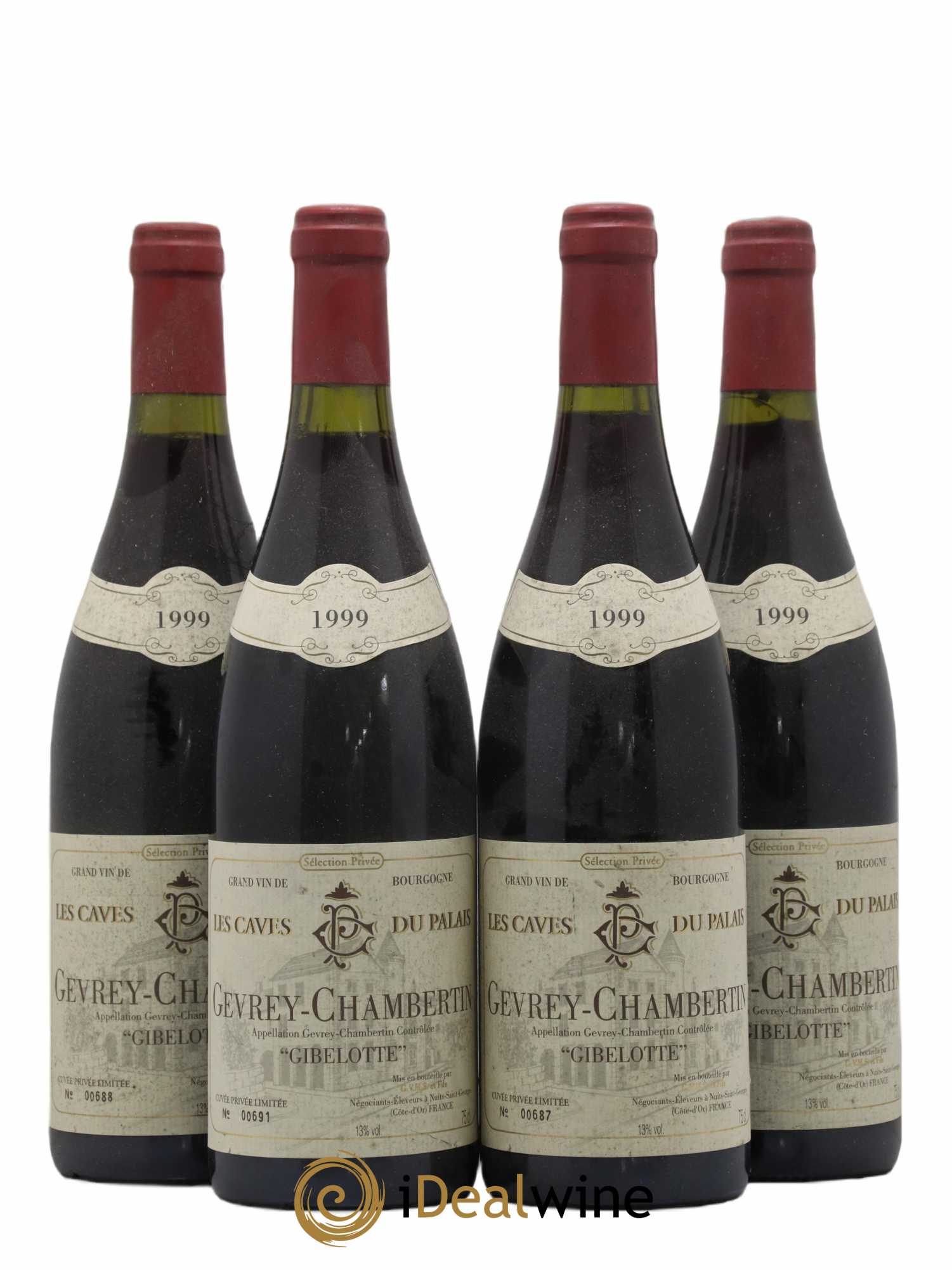 Gevrey-Chambertin Gibelotte Les Caves Du Palais 1999 - Lot de 4 bouteilles - 0