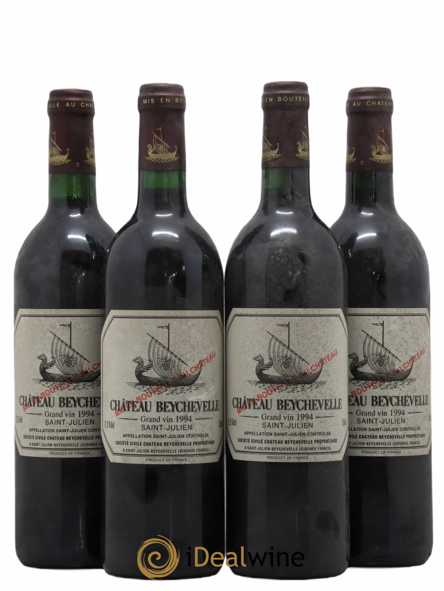 Château Beychevelle 4ème Grand Cru Classé 1994 - Lot de 4 bouteilles - 0
