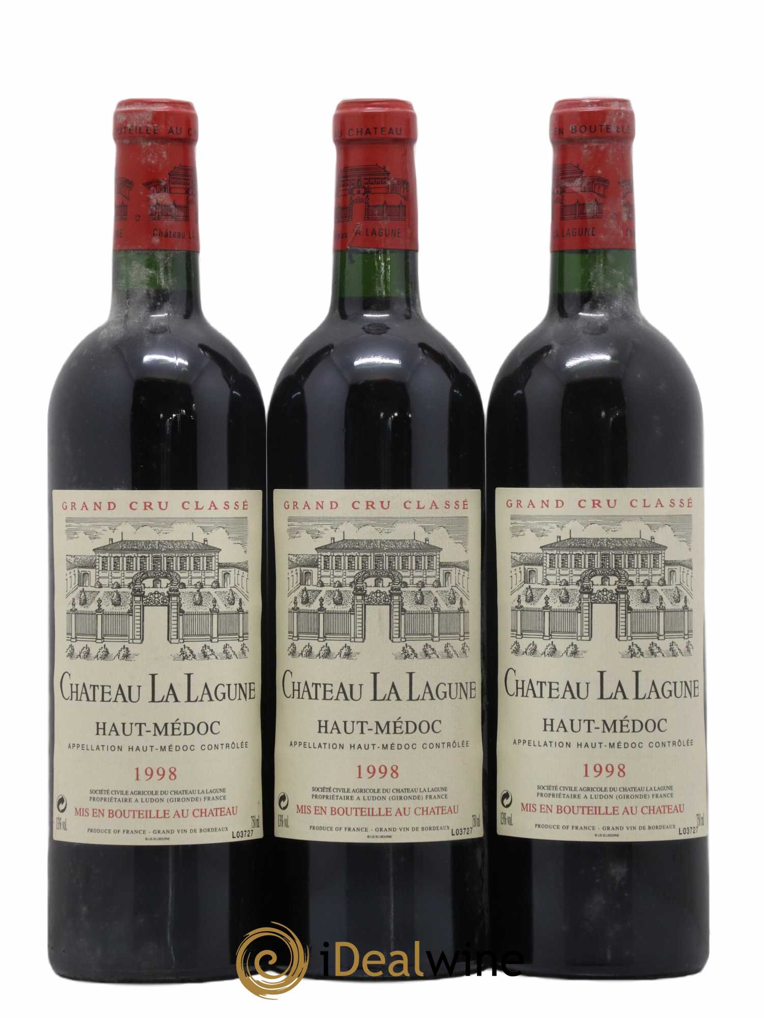 Château la Lagune 3ème Grand Cru Classé 1998 - Lot de 3 bouteilles - 0