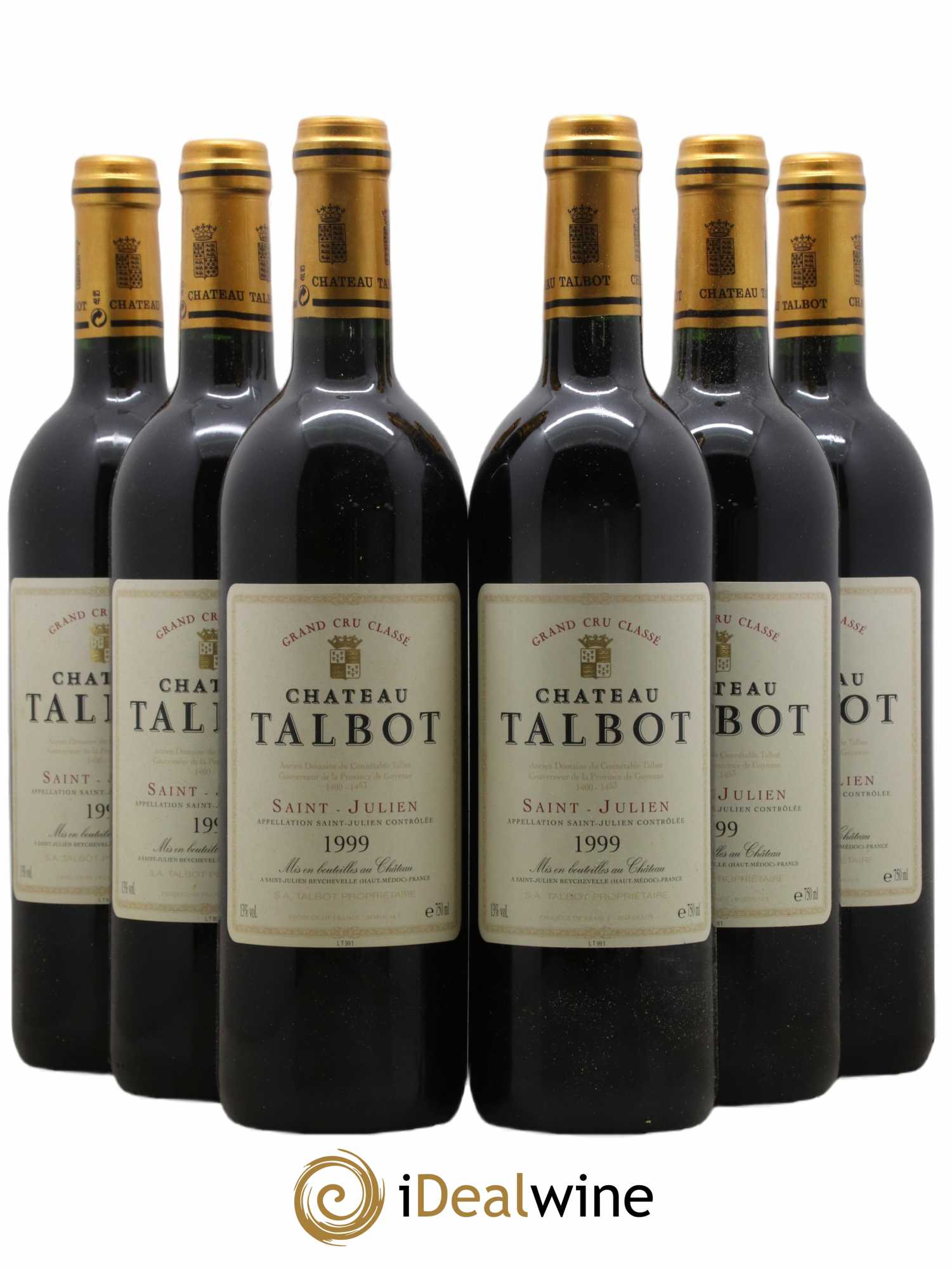 Château Talbot 4ème Grand Cru Classé 1999 - Lot de 6 bouteilles - 0