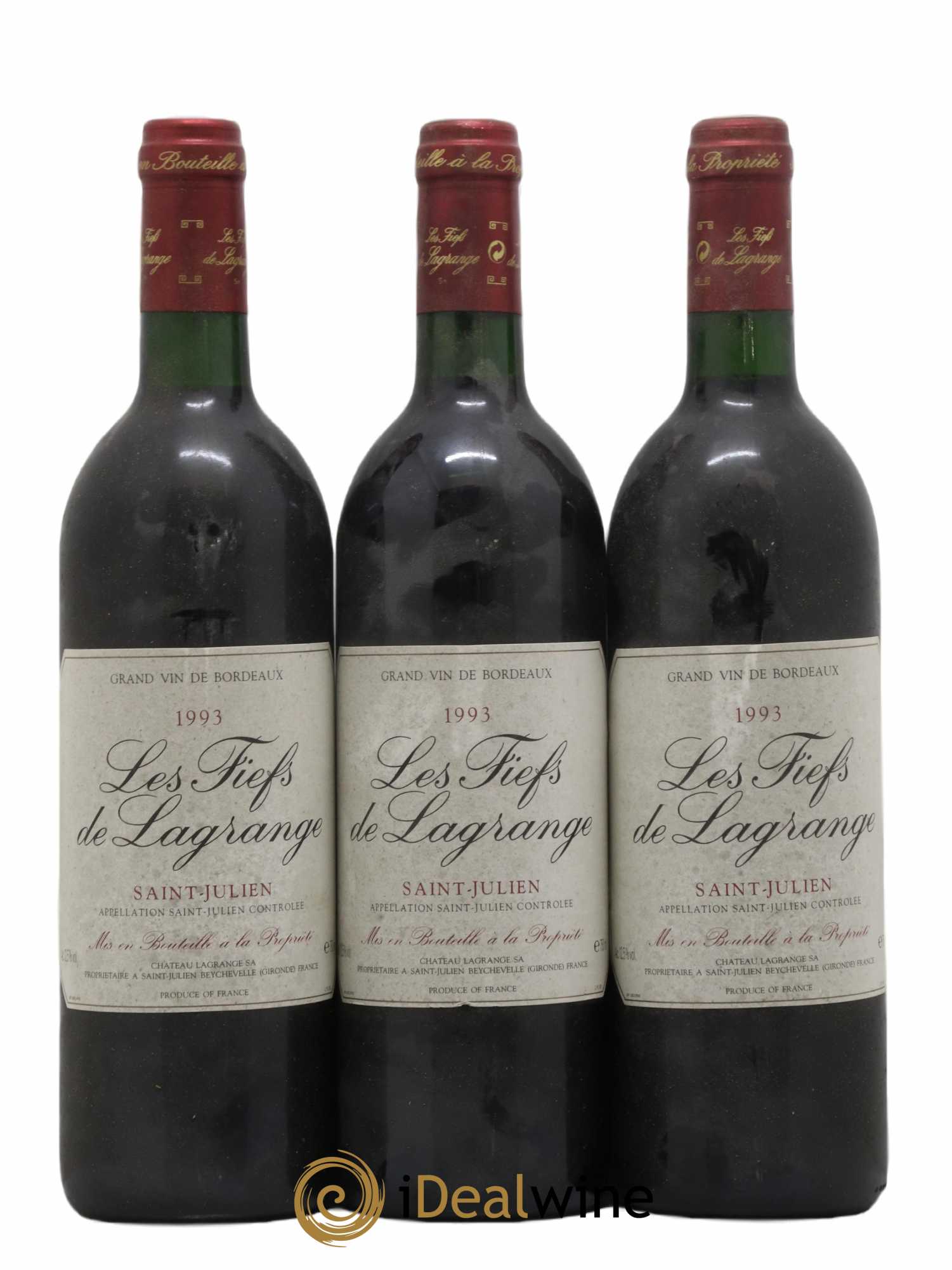 Les Fiefs de Lagrange Second Vin 1993 - Lot de 3 bouteilles - 0