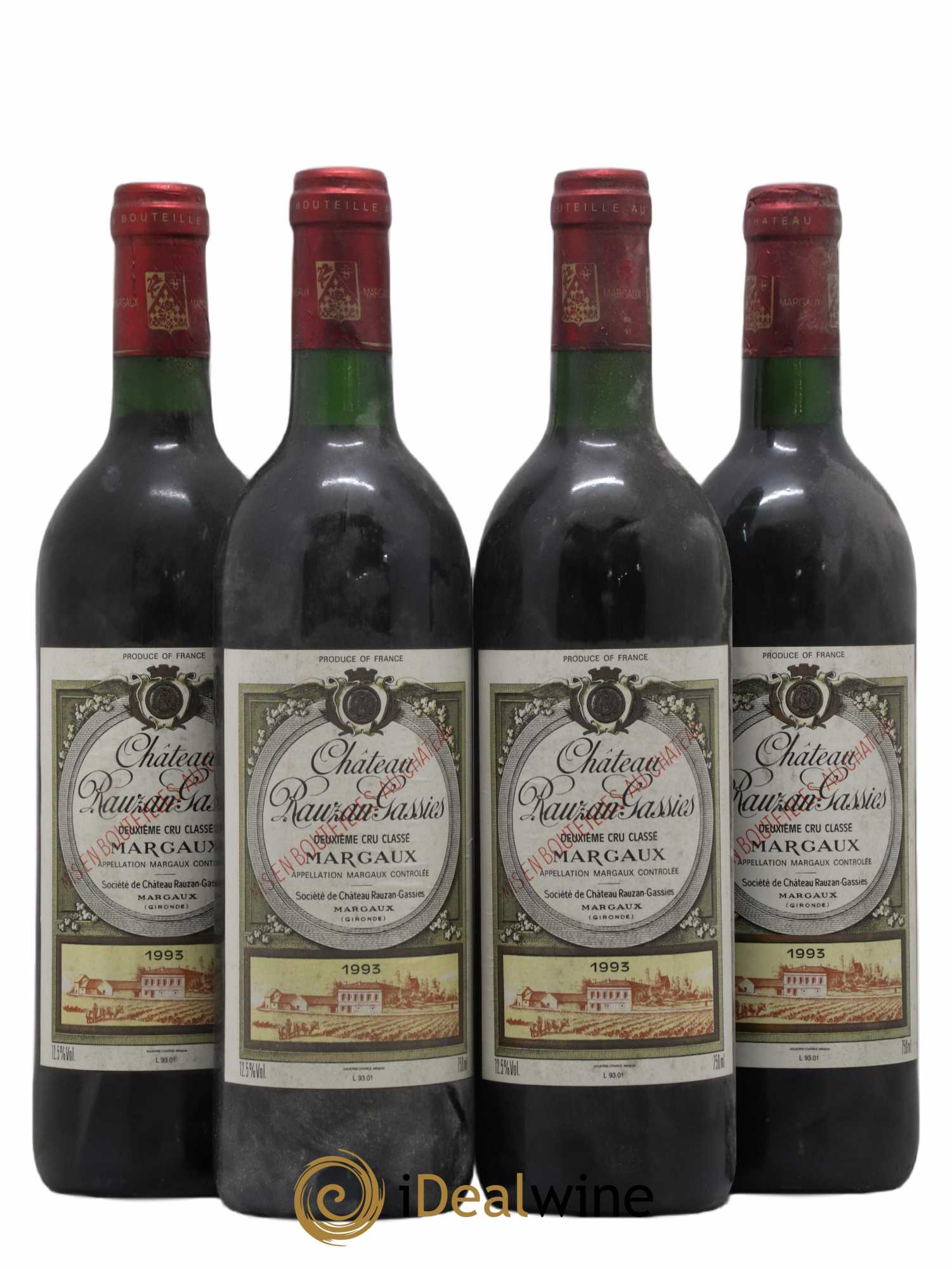 Château Rauzan-Gassies 2ème Grand Cru Classé 1993 - Lot de 4 bouteilles - 0